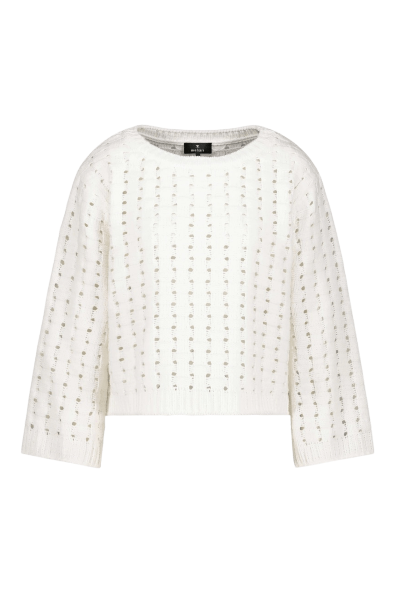 Monari 809056 Off - White Textured Knit Jumper - Dotique - Monari