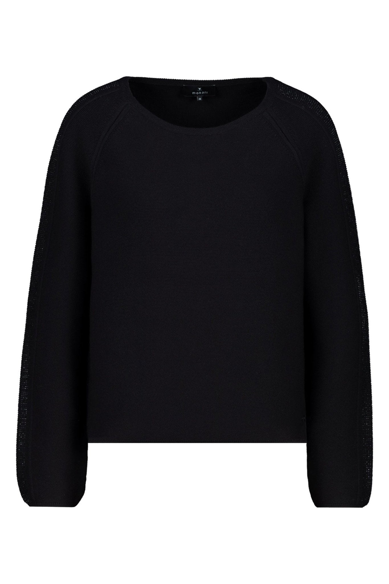 Monari 809131 Black Embellished Knit Jumper - Dotique - Monari