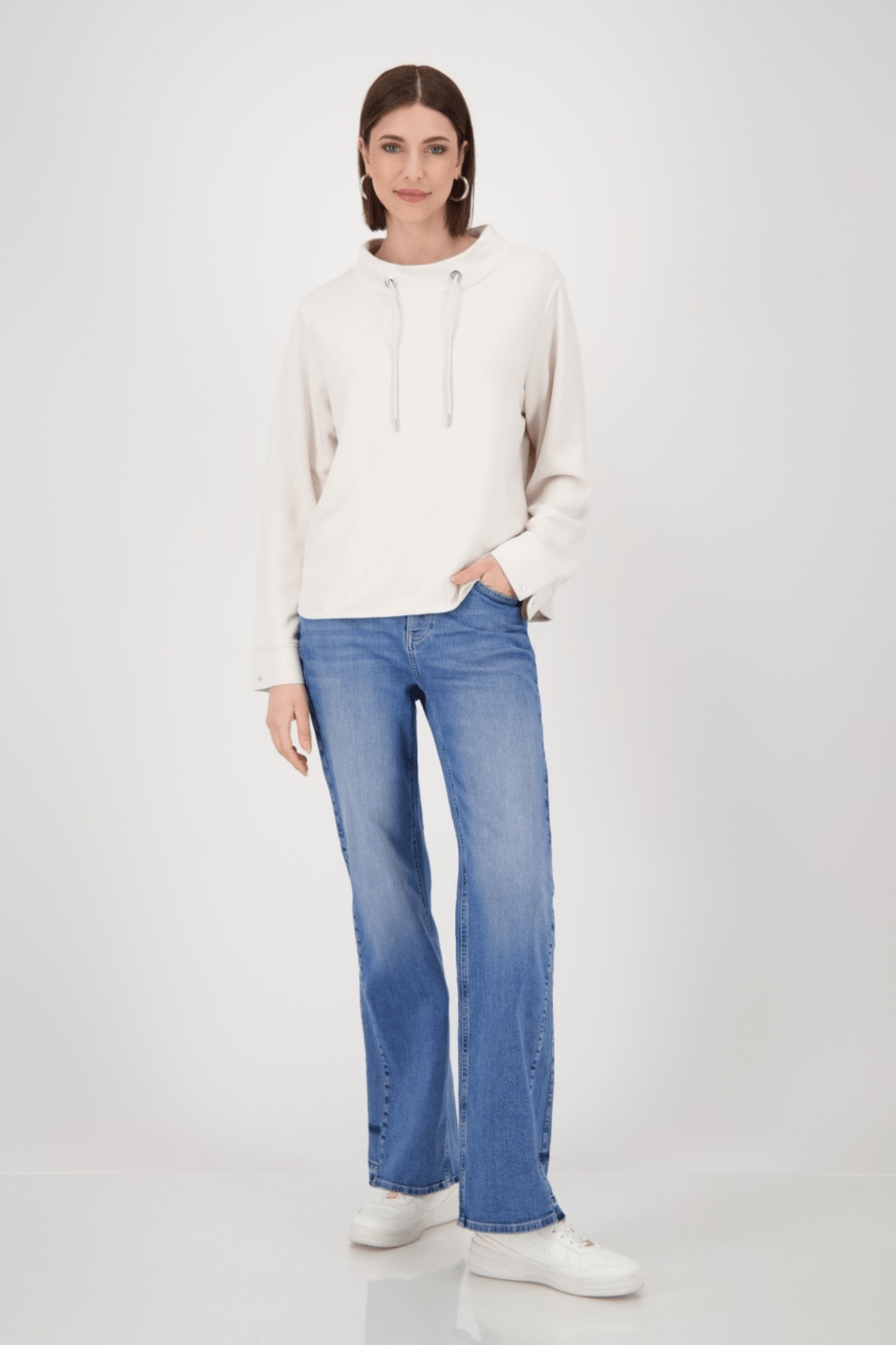 Monari 809148 Oat Milk Classic Sweatshirt - Dotique - Monari