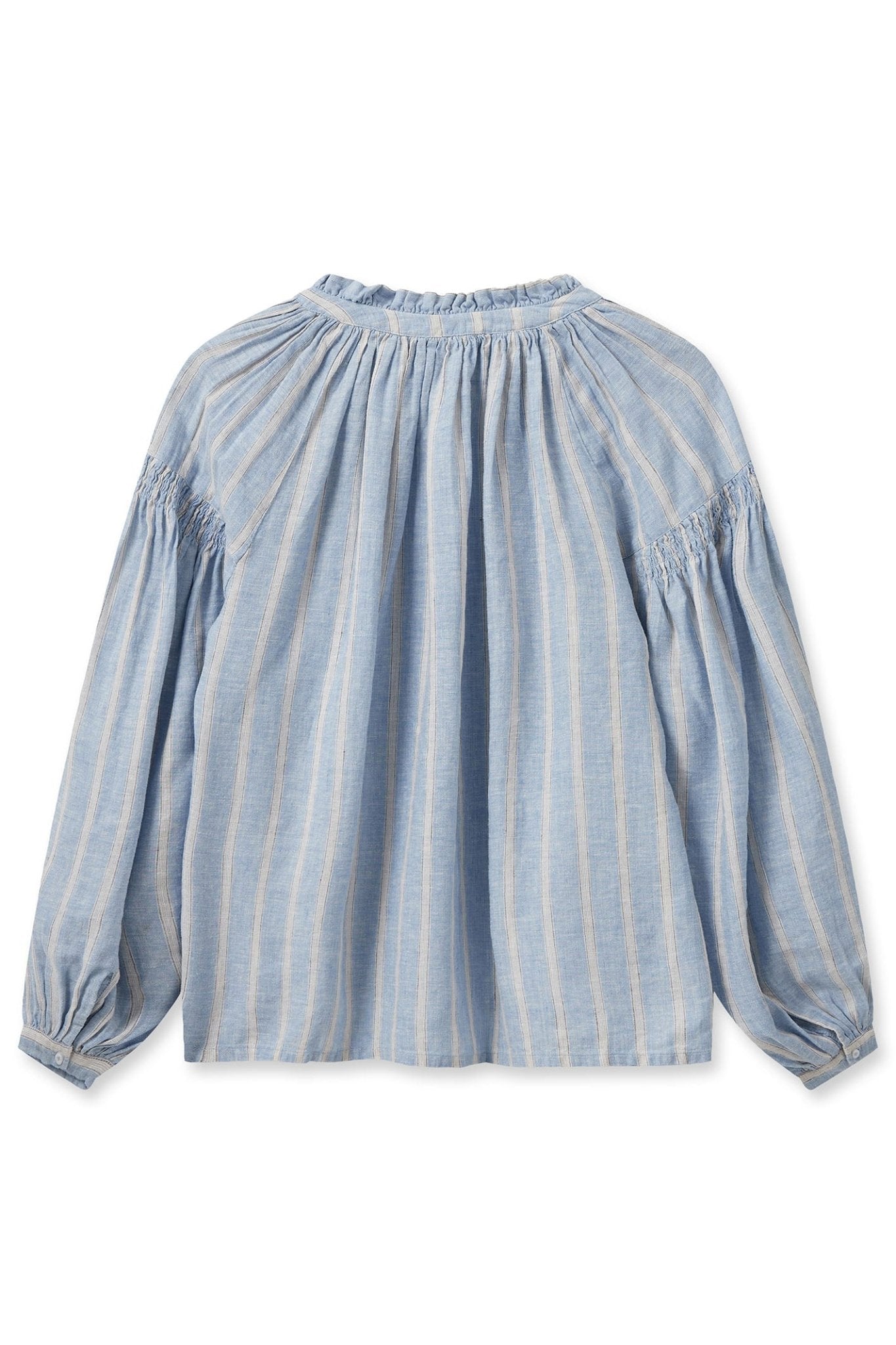 Mos Mosh 159710 MMsafi Cashmere Blue Striped Linen Top - Dotique