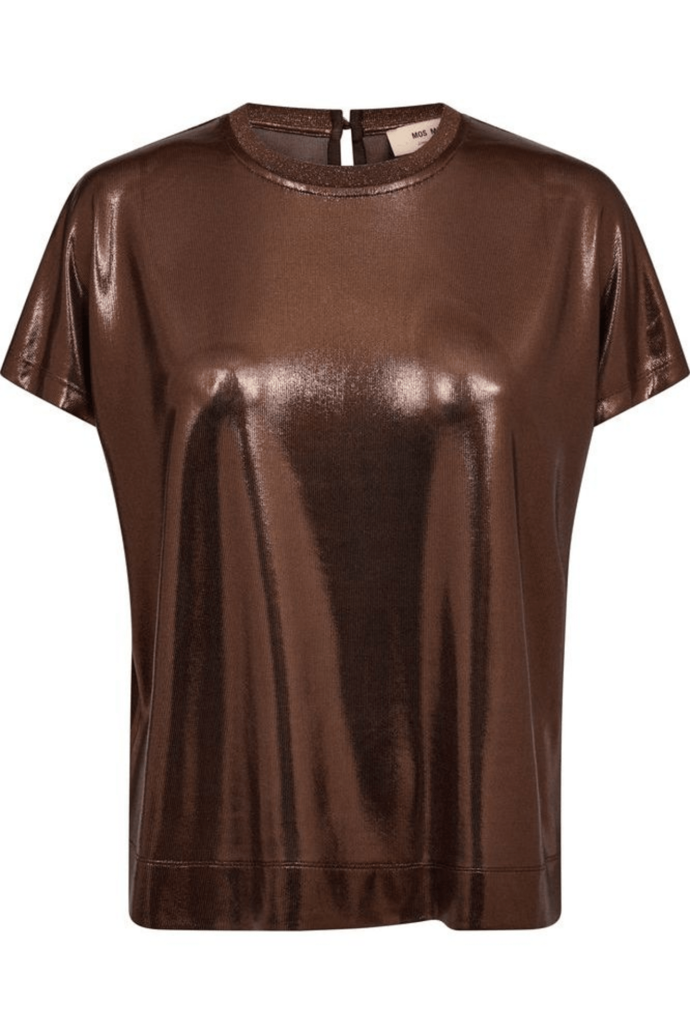 Mos Mosh 167520 MMNivola O - Neck Metallic Tee Bracken - Dotique - Mos Mosh