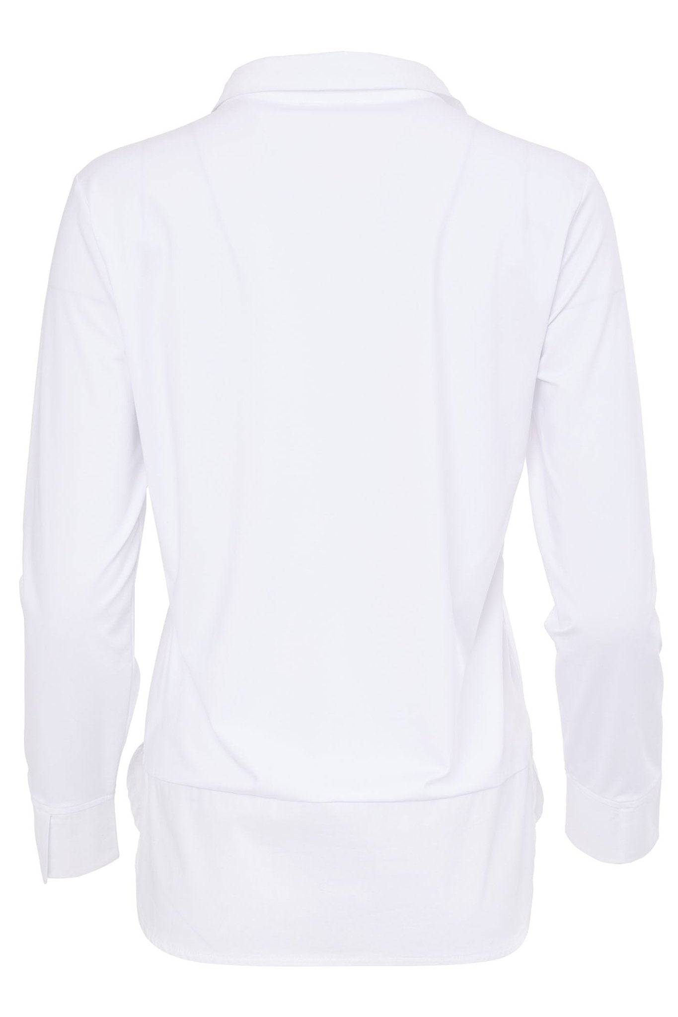 Naya 107 White Jersey Hem Panel Blouse - Dotique