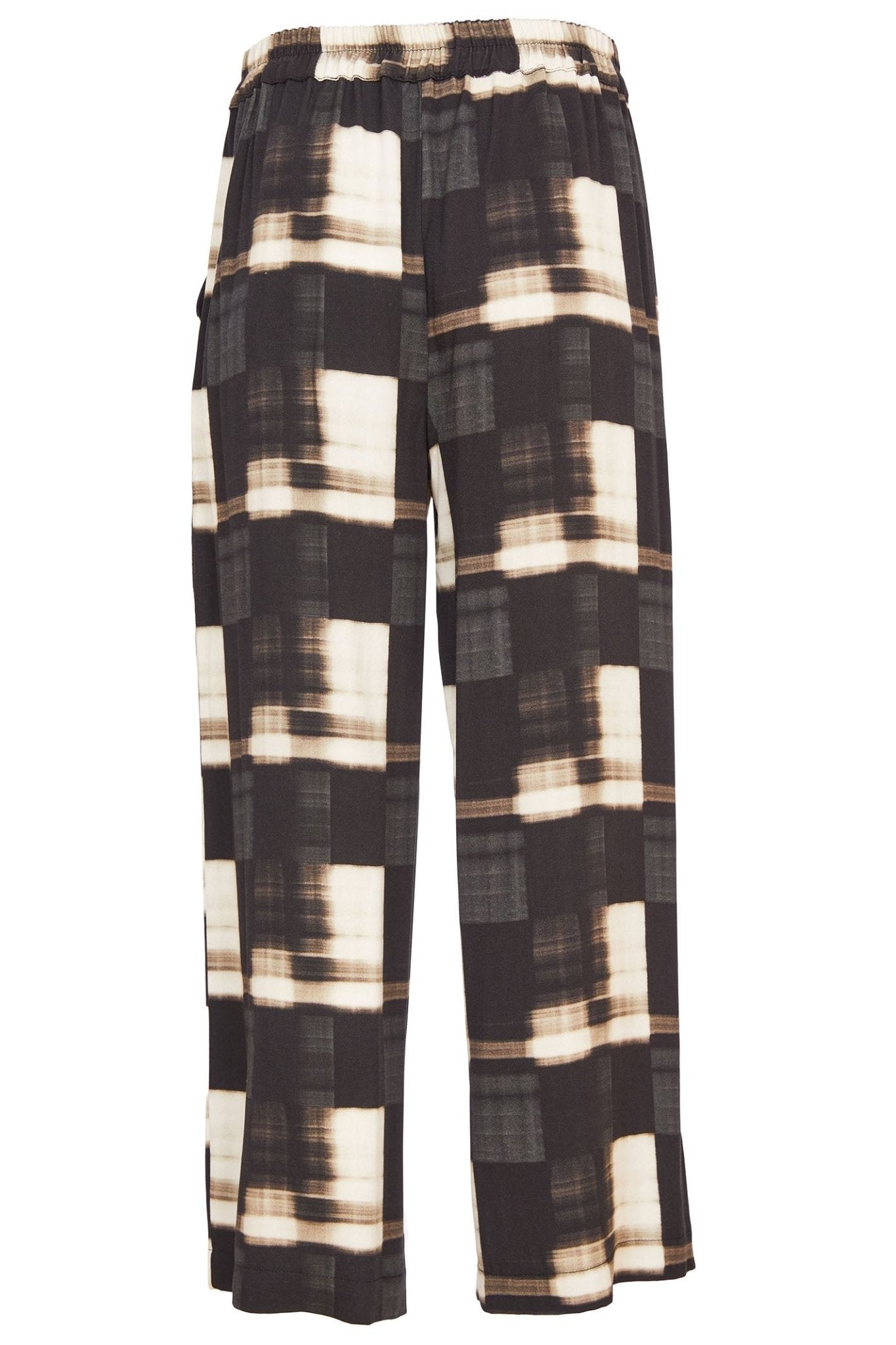 Naya 213 Black Butter Block Print Trouser - Dotique