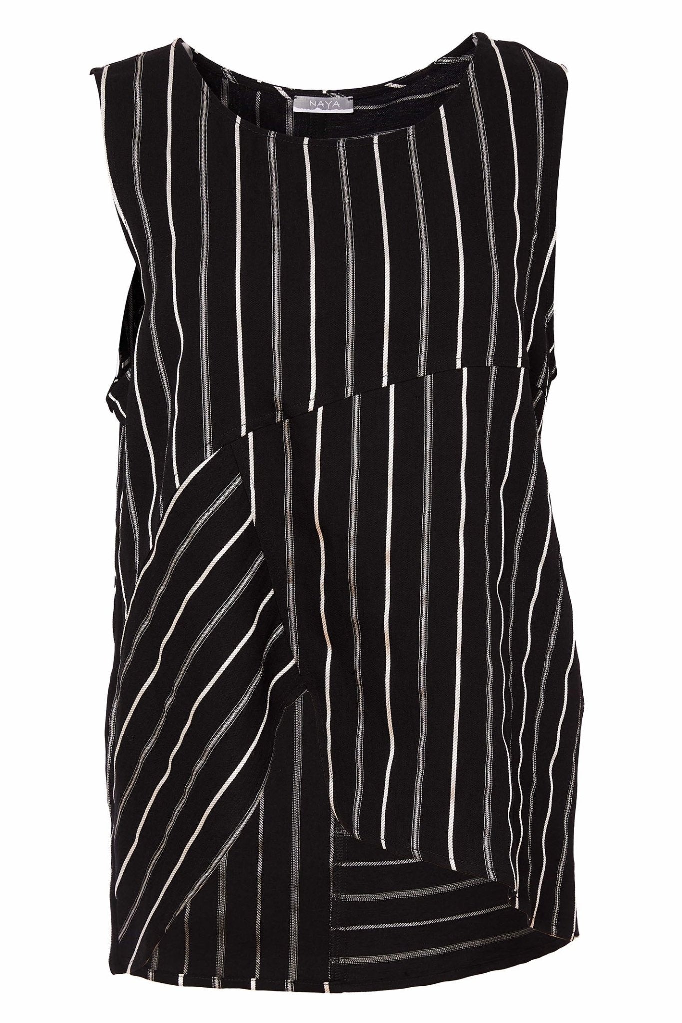Naya NAS25336 Black Striped Sleeveless Top - Dotique - Naya