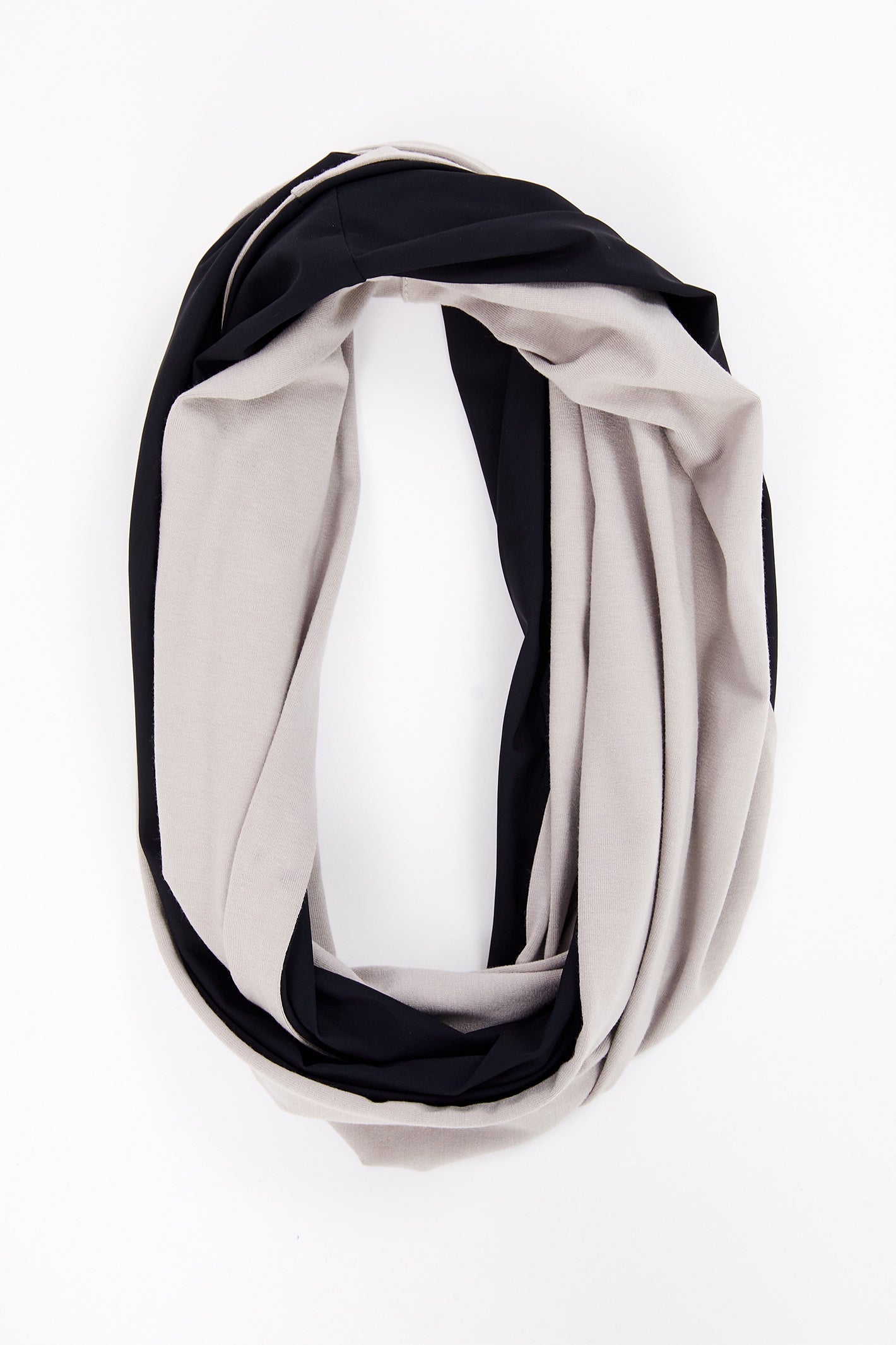 Naya NAW25113 Taupe Black Two Tone Soft Jersey Scarf