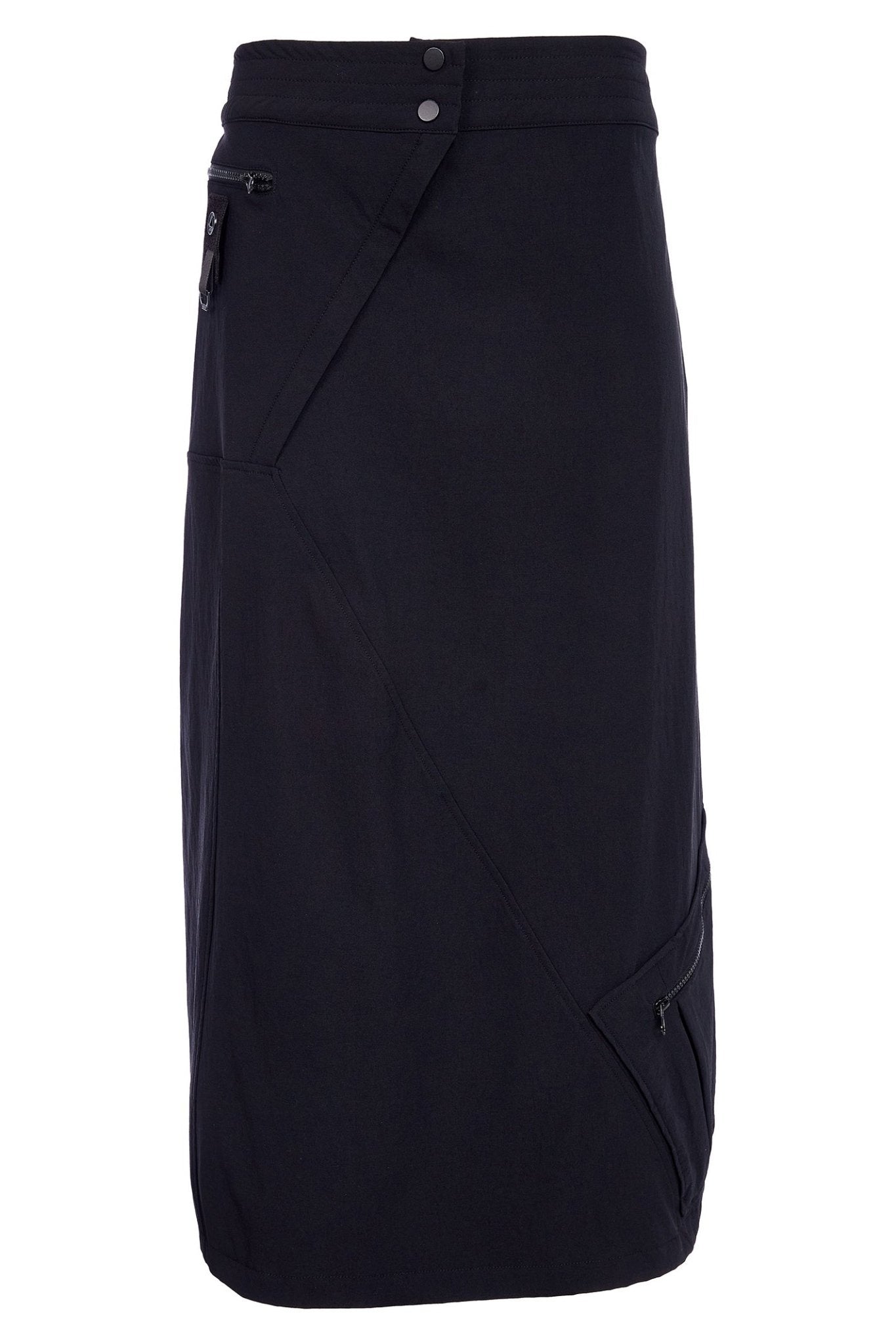 Naya NAW25345 Black Panelled Skirt with Stud at Waist and Zip Details – Colour 09 - Dotique - Naya