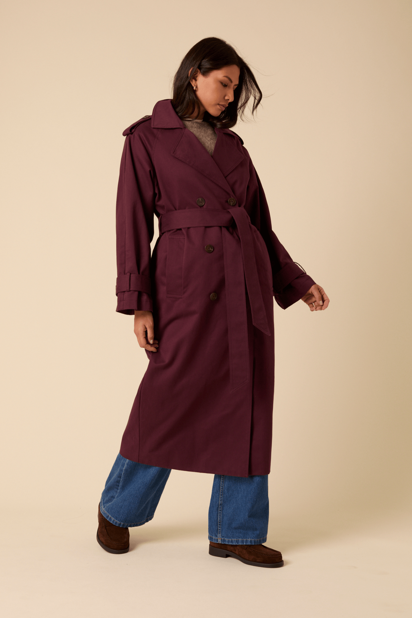 Nobody’s Child O254120 Burgundy Okasan Trench Coat - Dotique - Nobody’s Child