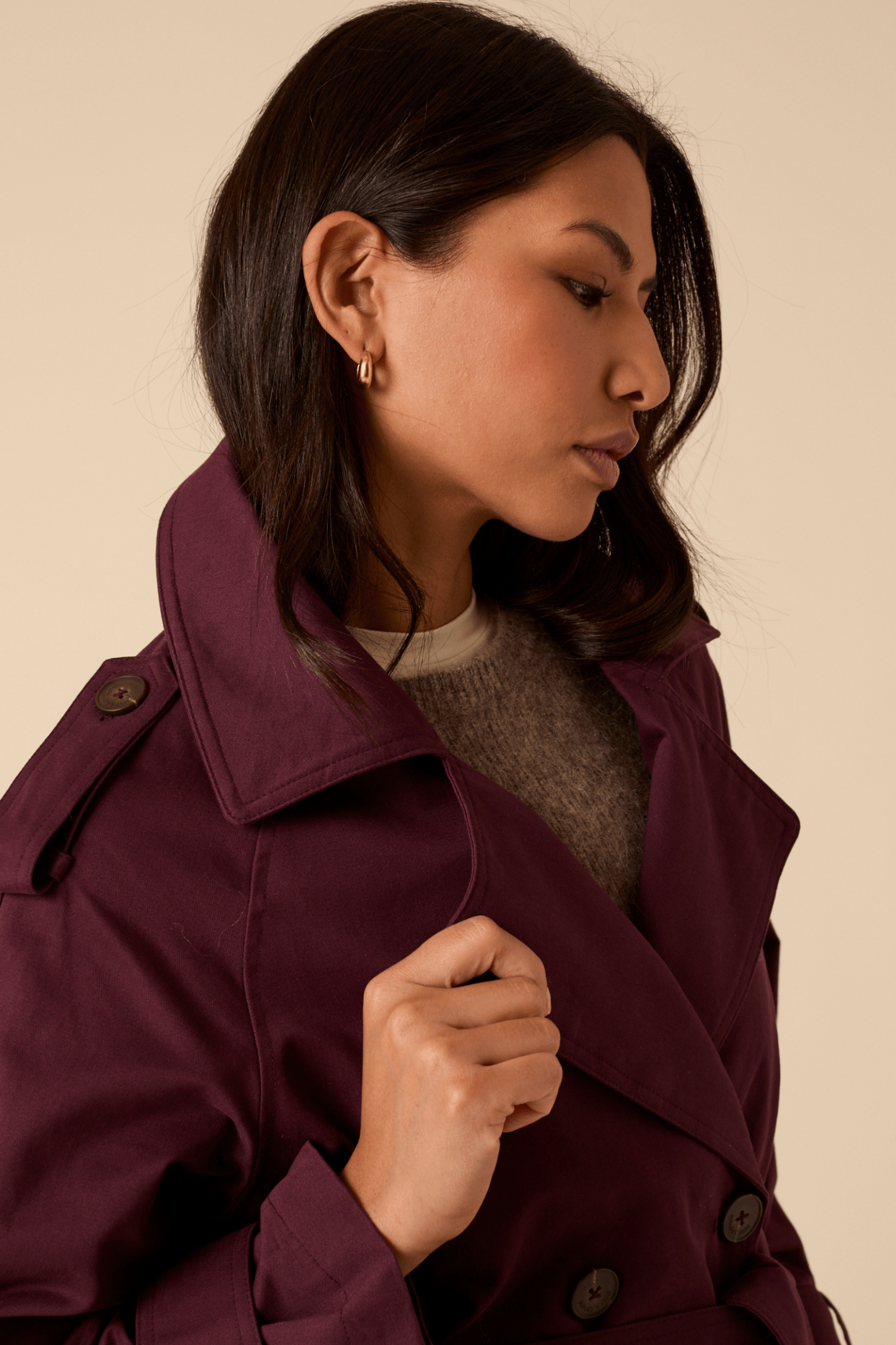 Nobody’s Child O254120 Burgundy Okasan Trench Coat - Dotique - Nobody’s Child