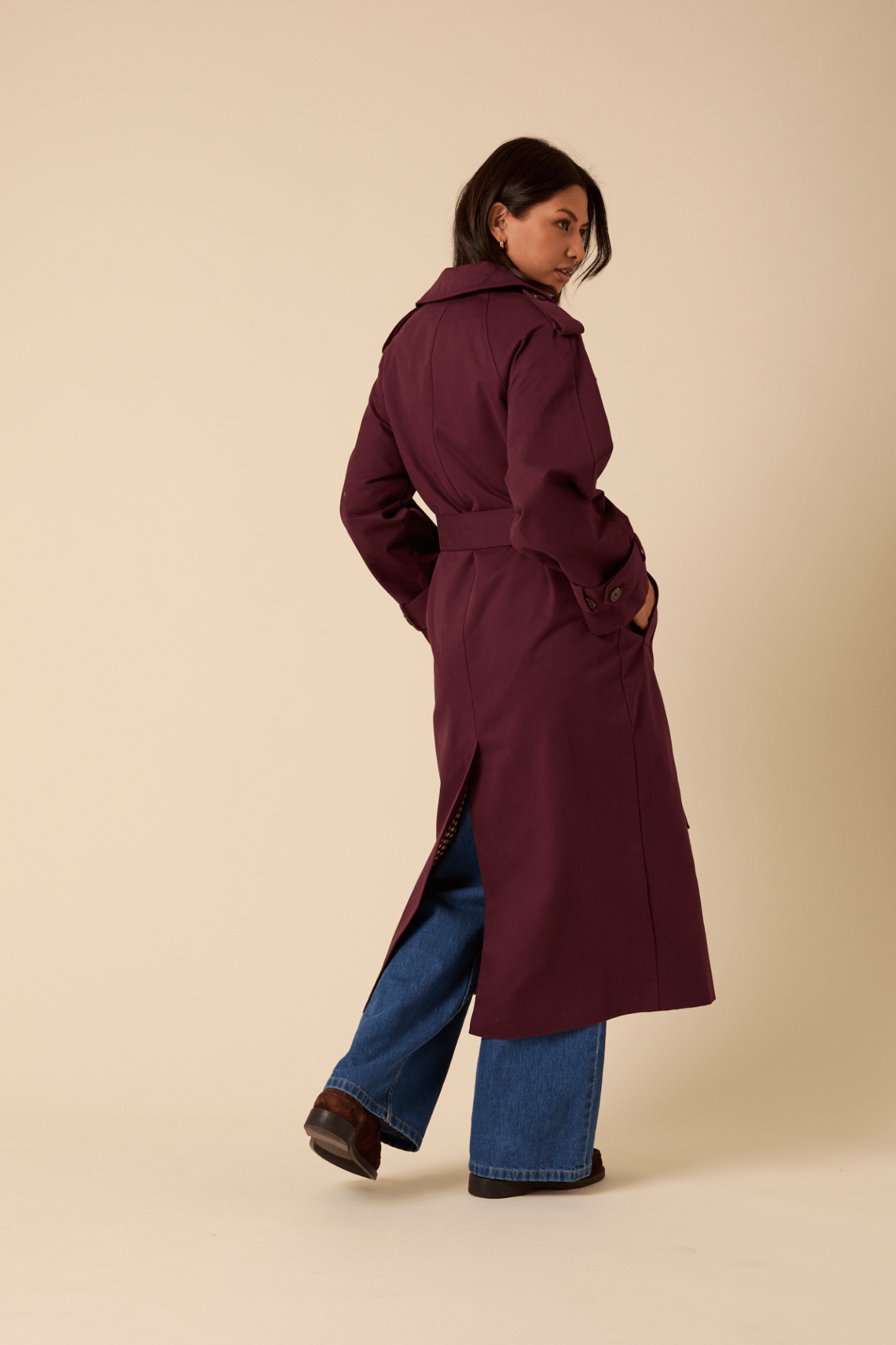 Nobody’s Child O254120 Burgundy Okasan Trench Coat - Dotique - Nobody’s Child