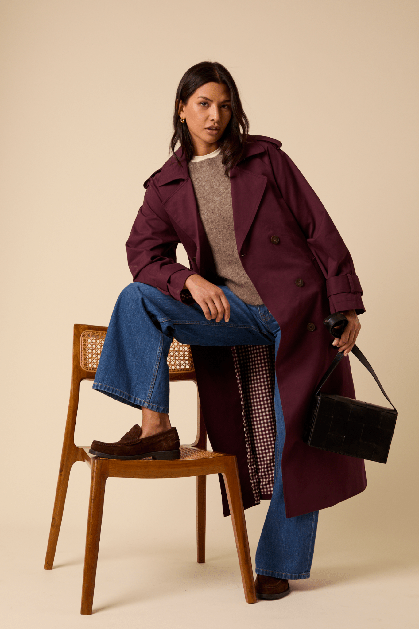 Nobody’s Child O254120 Burgundy Okasan Trench Coat - Dotique - Nobody’s Child