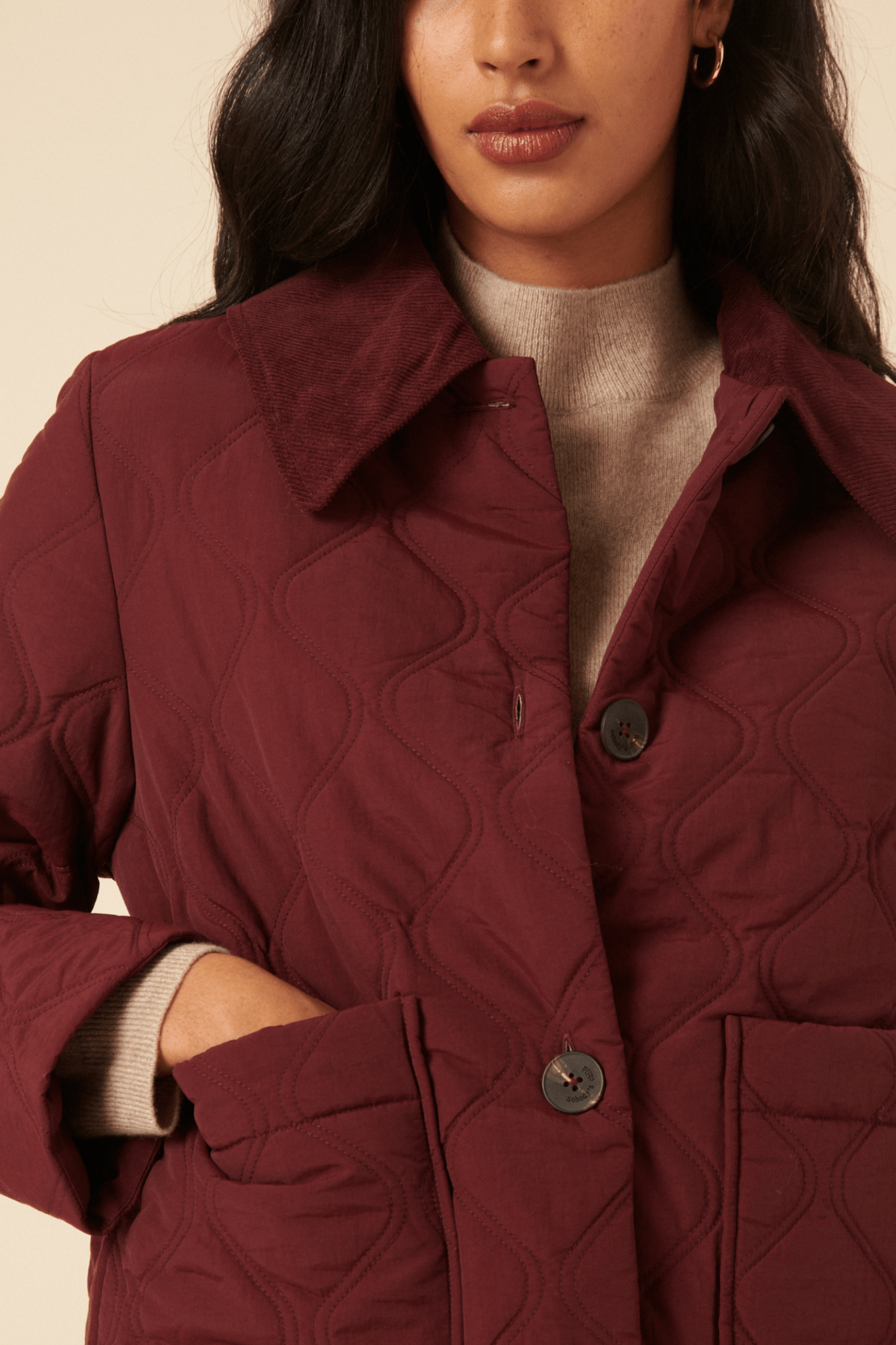 Nobody’s Child O254124 Burgundy Wimslow Quilted Jacket - Dotique - Nobody’s Child