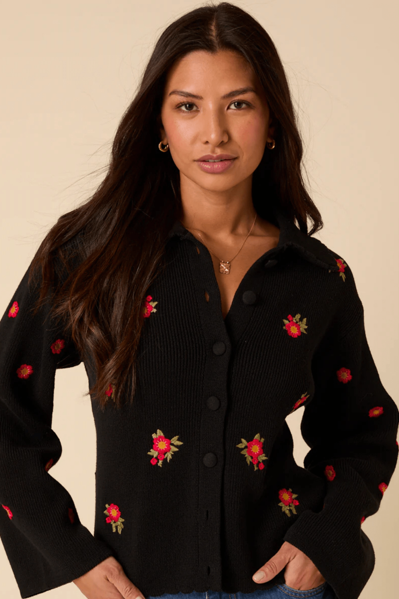 Nobody’s Child T253994 Black Cotton Cardigan - Dotique - Nobody’s Child