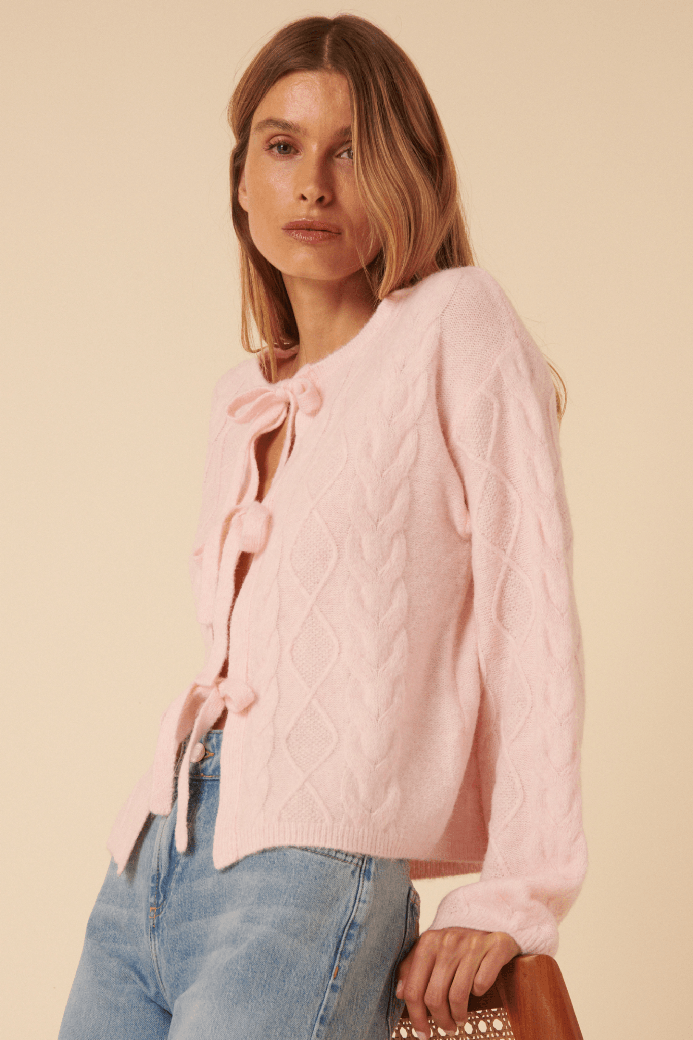 Nobody’s Child T254000 Pink Cable Tie Cardigan - Dotique - Nobody’s Child