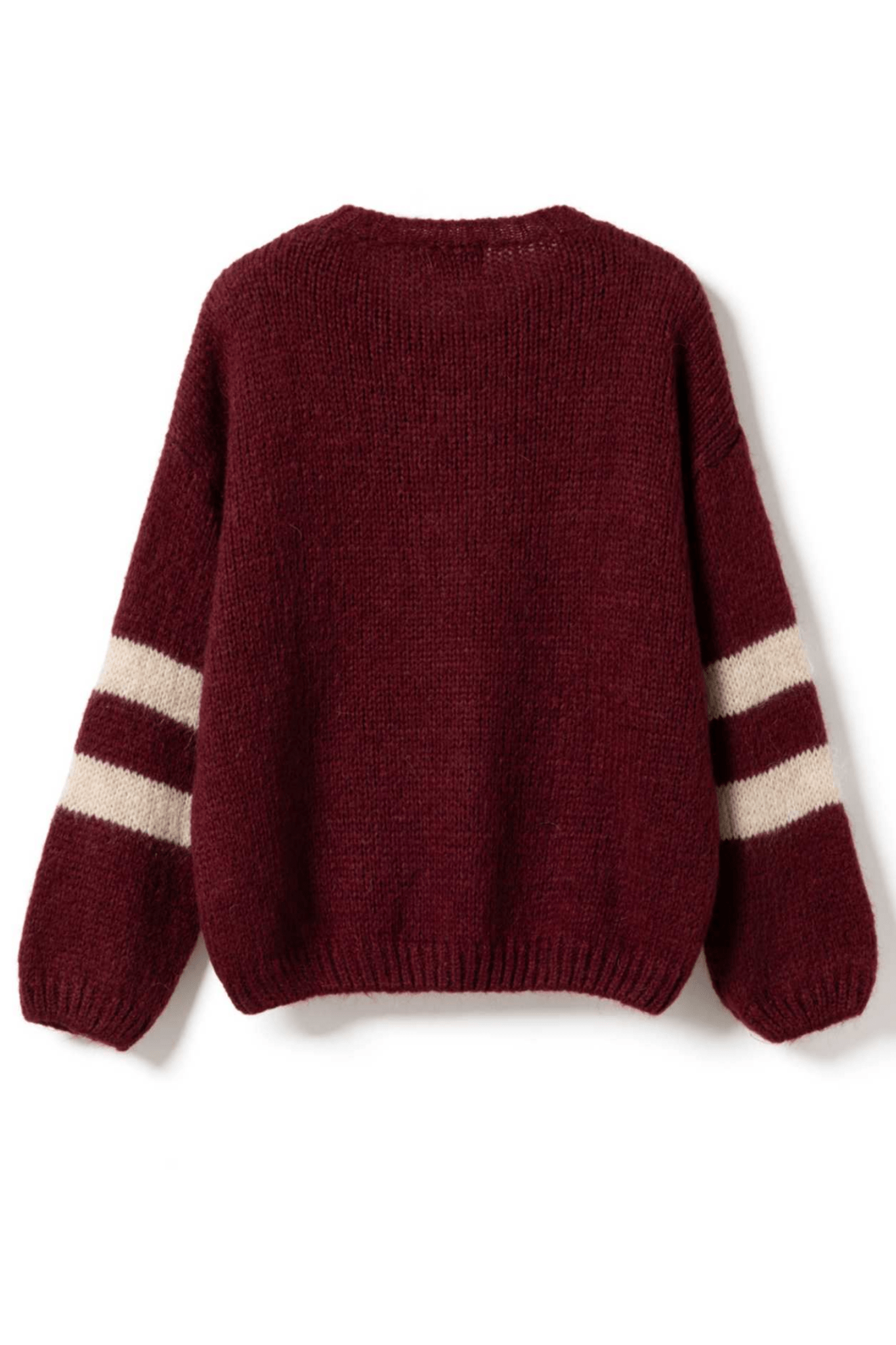 Noella 13990001 Ninety - Two Knit Jumper Bordeaux Ivory - Dotique - Noella