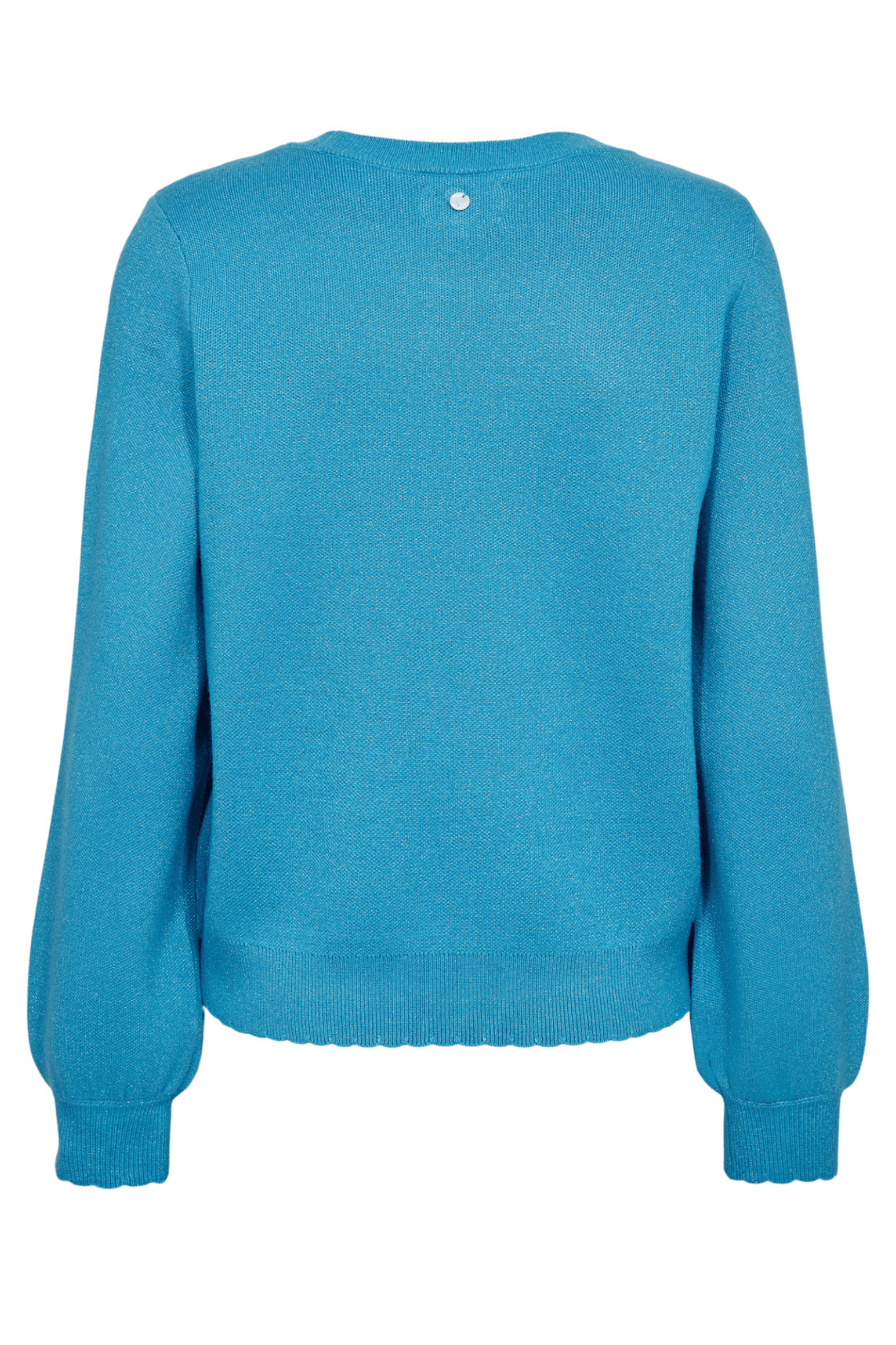 Nümph Nubir Solid Pullover Aquarius bright blue shimmer jumper – Dotique