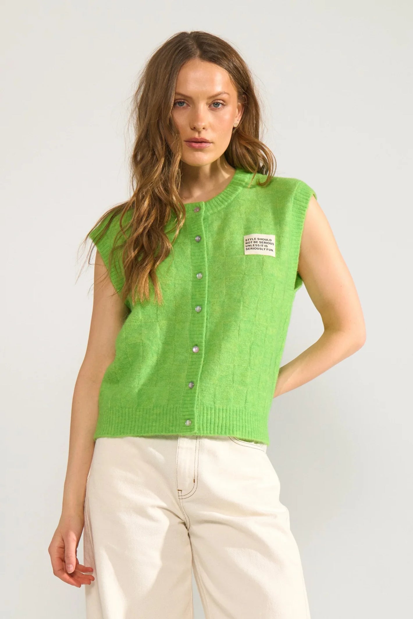 Numph 706928 NURIETTE CHECK VEST – Jasmine Green | Dotique – Dotique