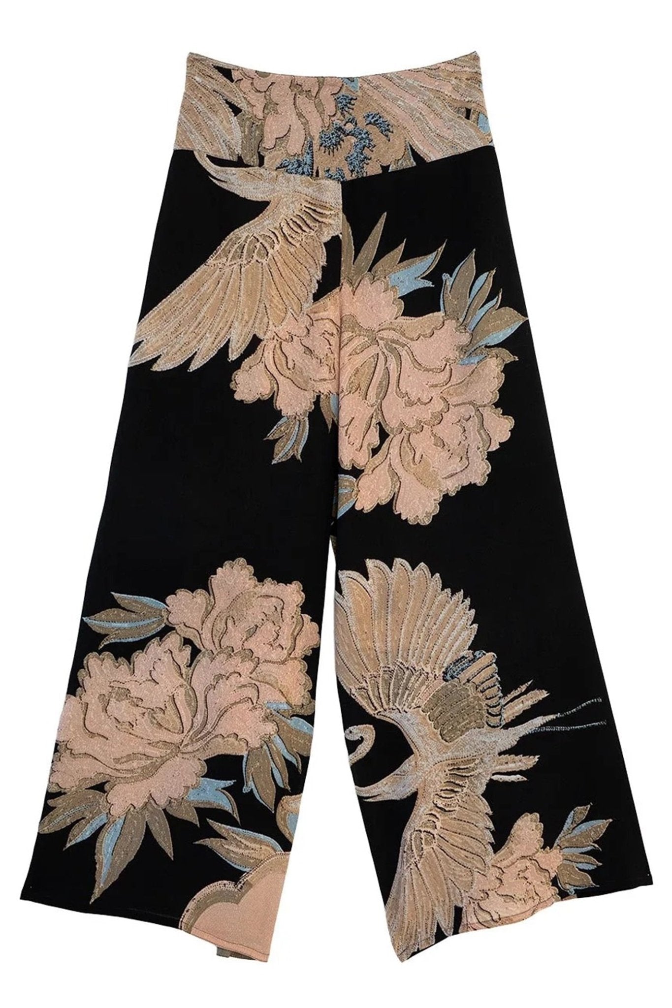 One Hundred Stars PPCCRABLK Crane Black Crepe Palazzo Pants - Dotique - One Hundred Stars