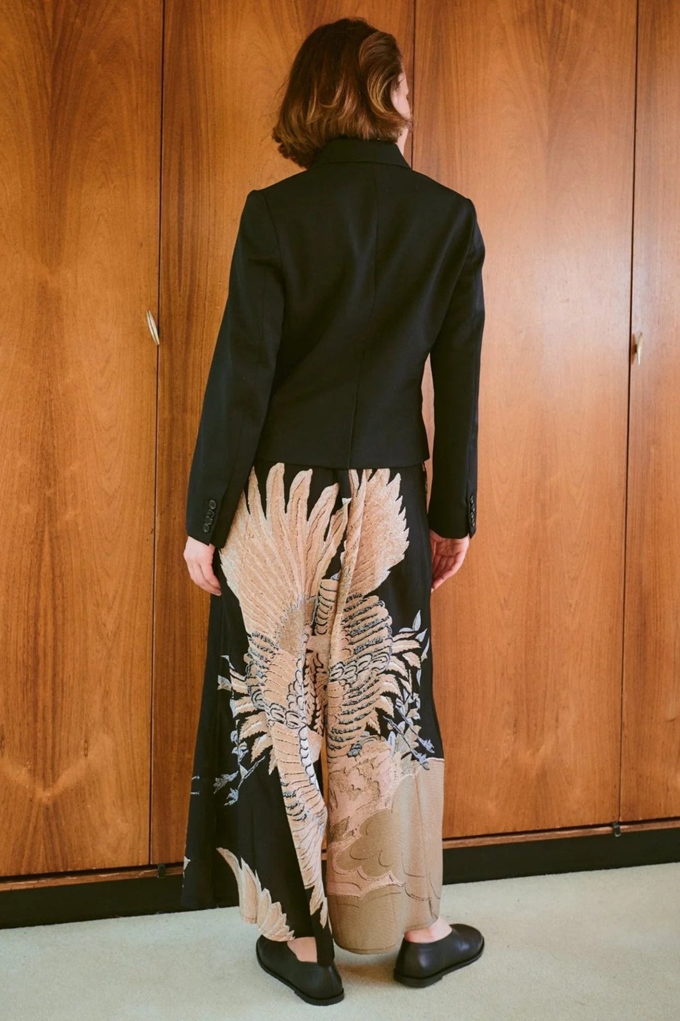 One Hundred Stars PPCCRABLK Crane Black Crepe Palazzo Pants - Dotique - One Hundred Stars