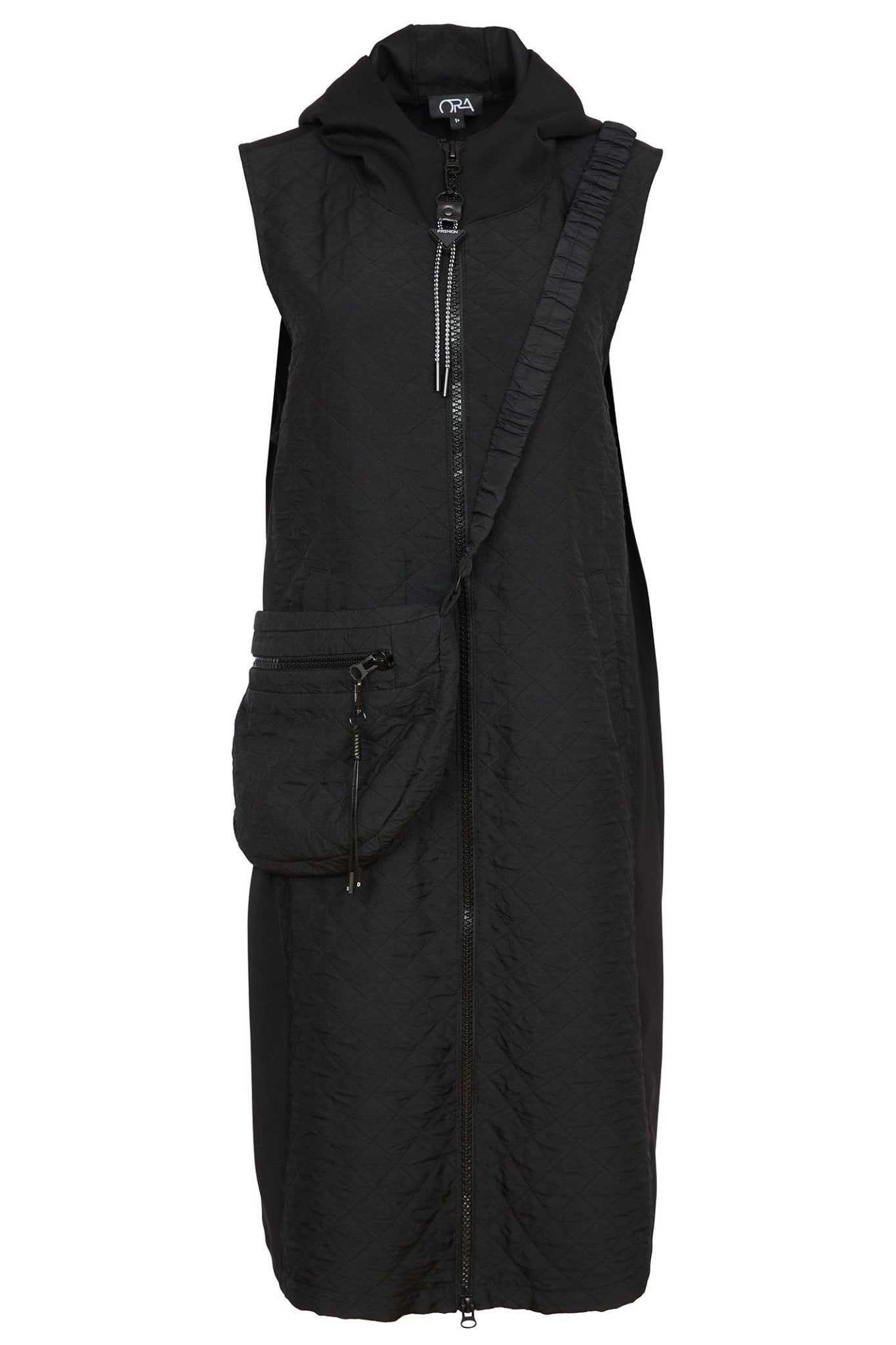 Ora 126 Black Waistcoat With Bag - Dotique - Ora