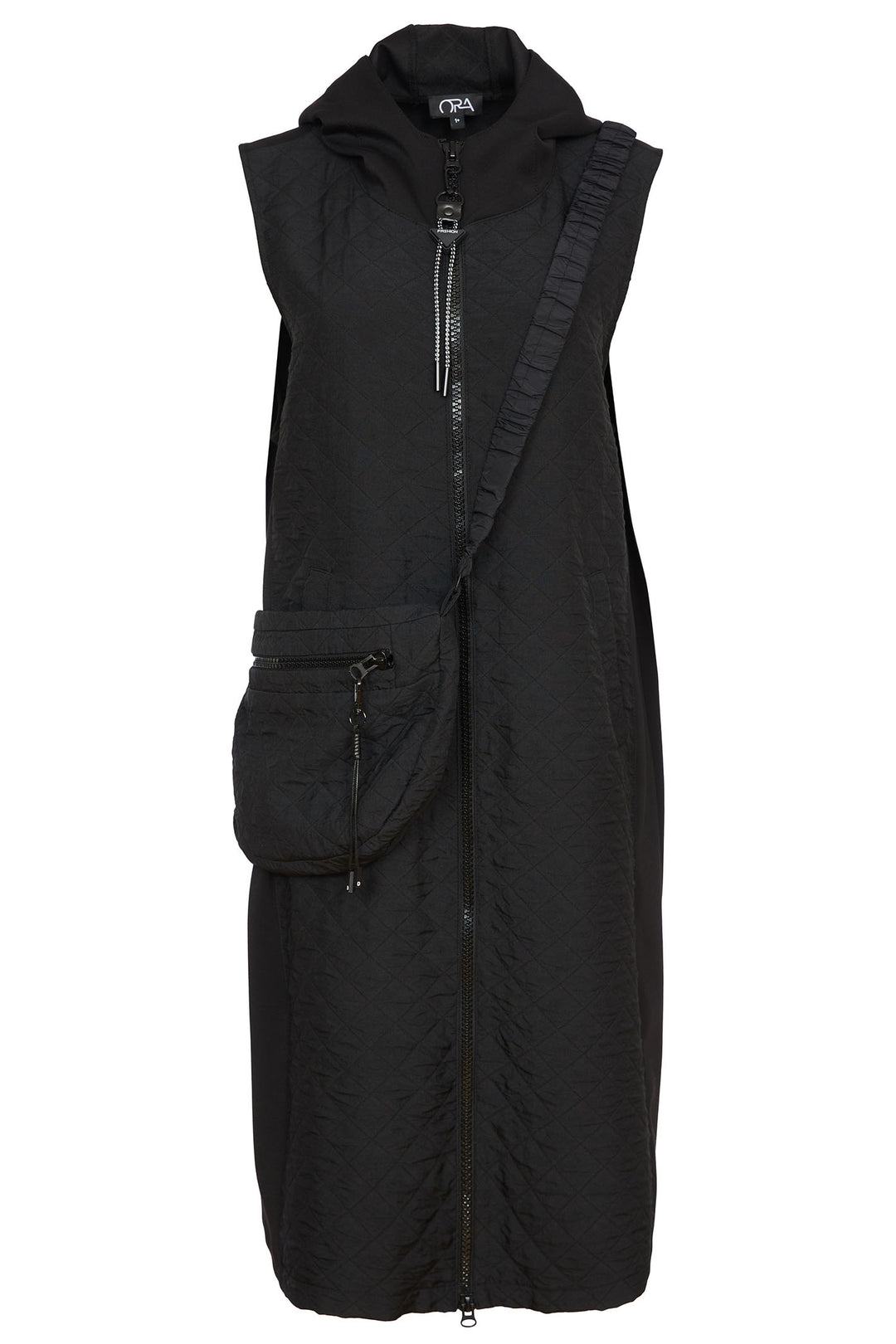 Ora 126 Black Waistcoat With Bag