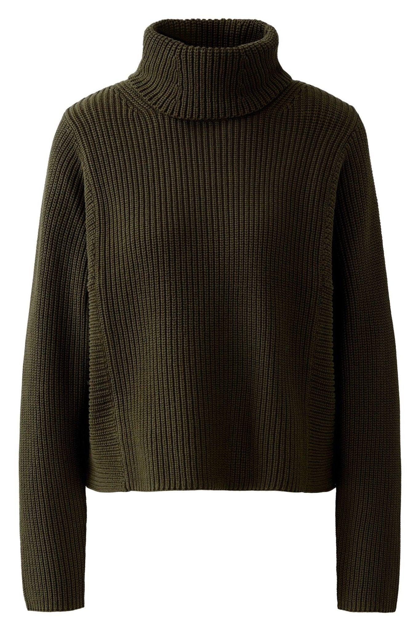 Oui 86108 Khaki 6878 Roll Neck Jumper - Dotique - Oui