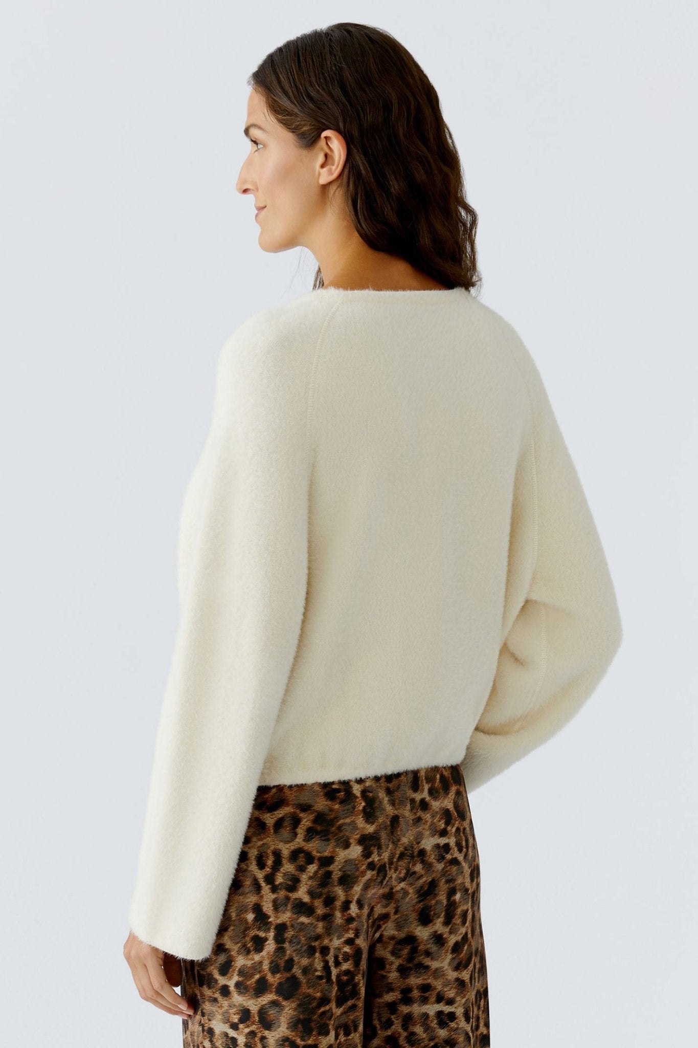 Oui 88291 Whitecap Grey 1088 Drawstring Waist Jumper - Dotique - Oui