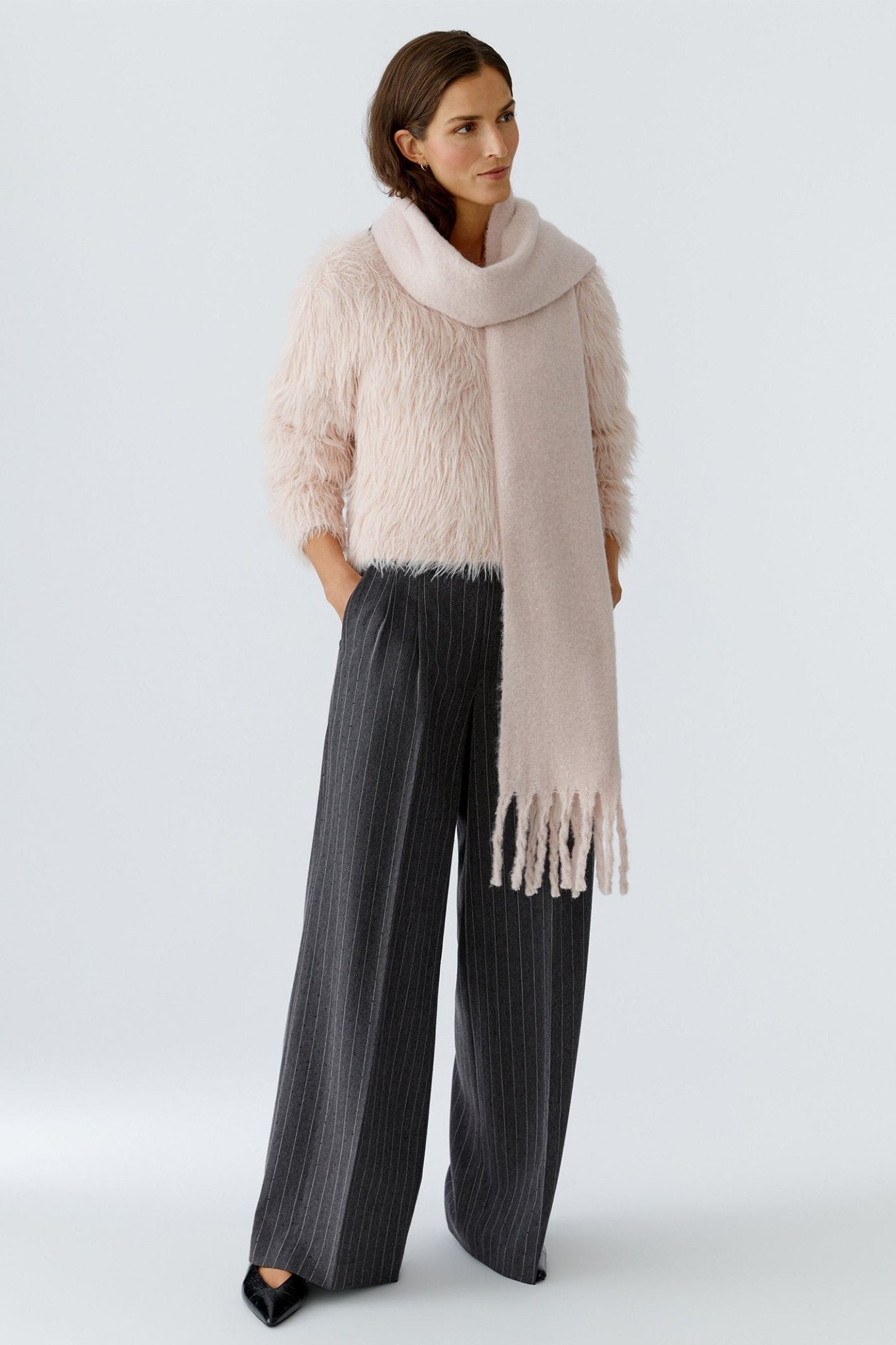 Oui 89261 Sepia Rose 3034 Tassel Scarf - Dotique - Oui