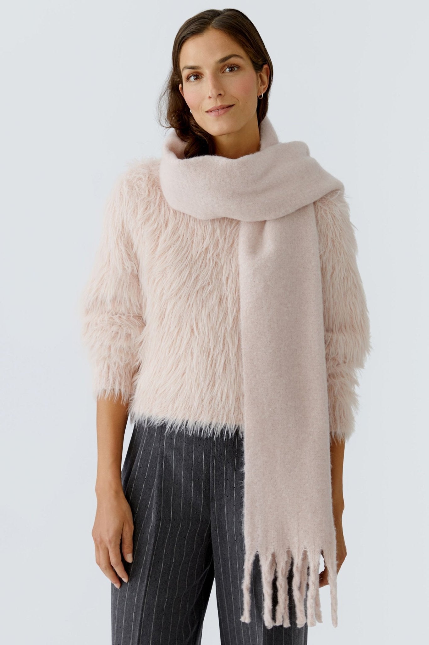 Oui 89261 Sepia Rose 3034 Tassel Scarf - Dotique - Oui