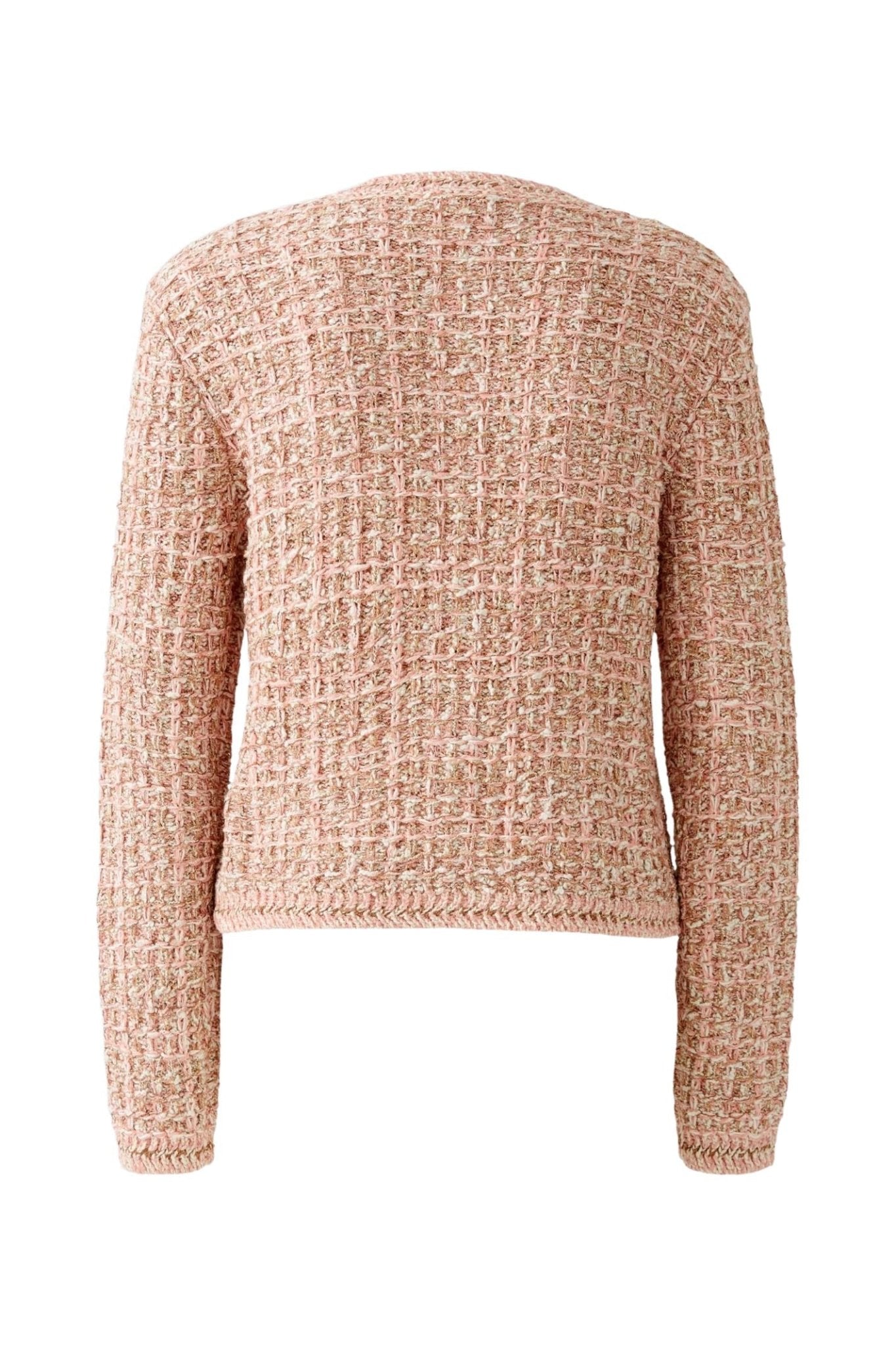 Oui 92059 Rose Gold Round Neck Cardigan Jacket