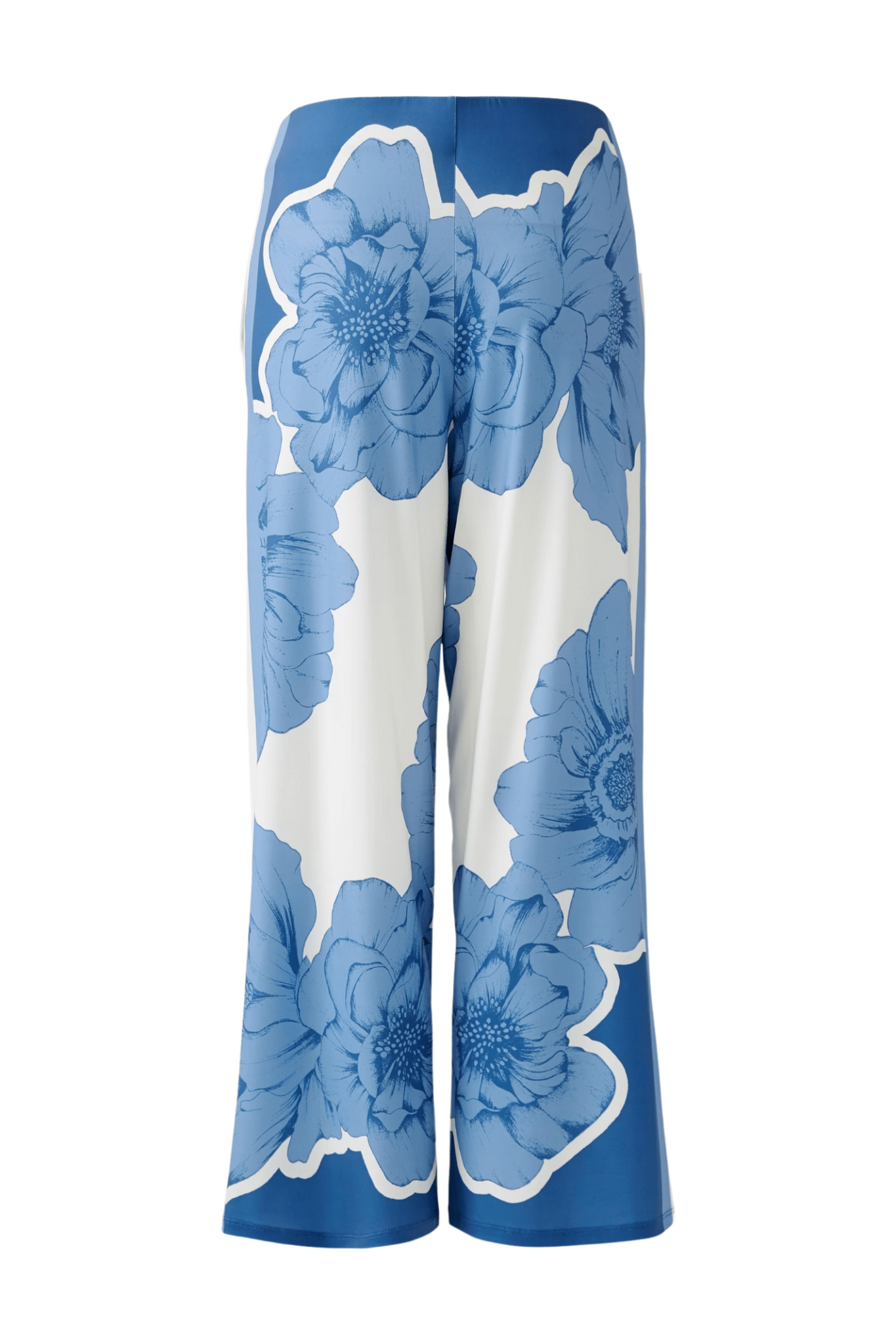 Oui 93013 Blue & White Floral Culotte Trousers - Dotique