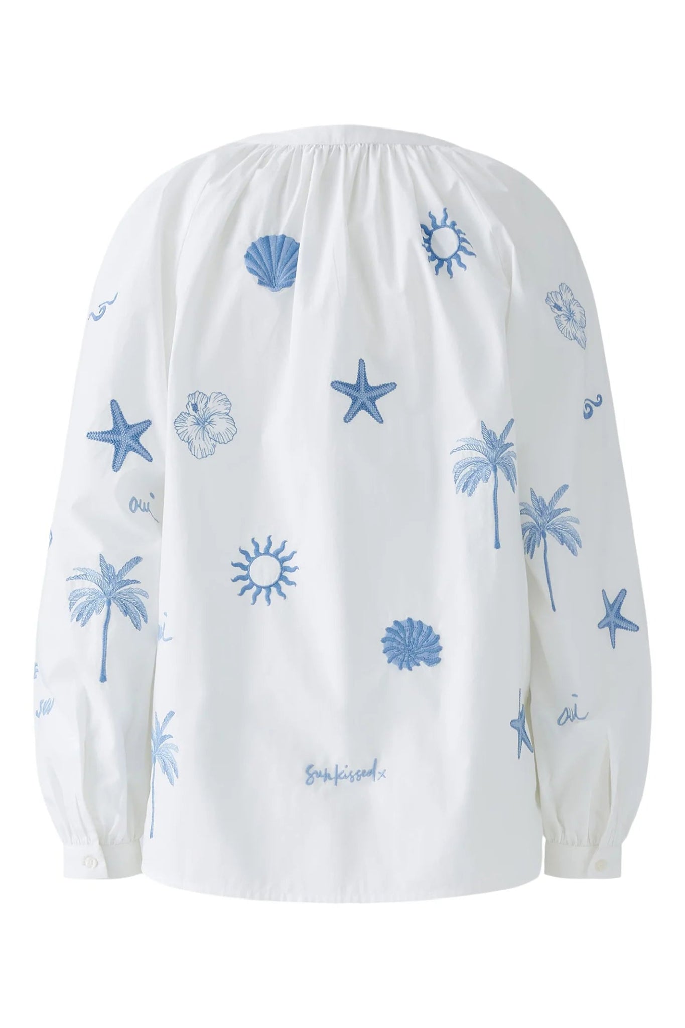 Oui 93211 Optic White Embroidered Cotton Tunic - Dotique