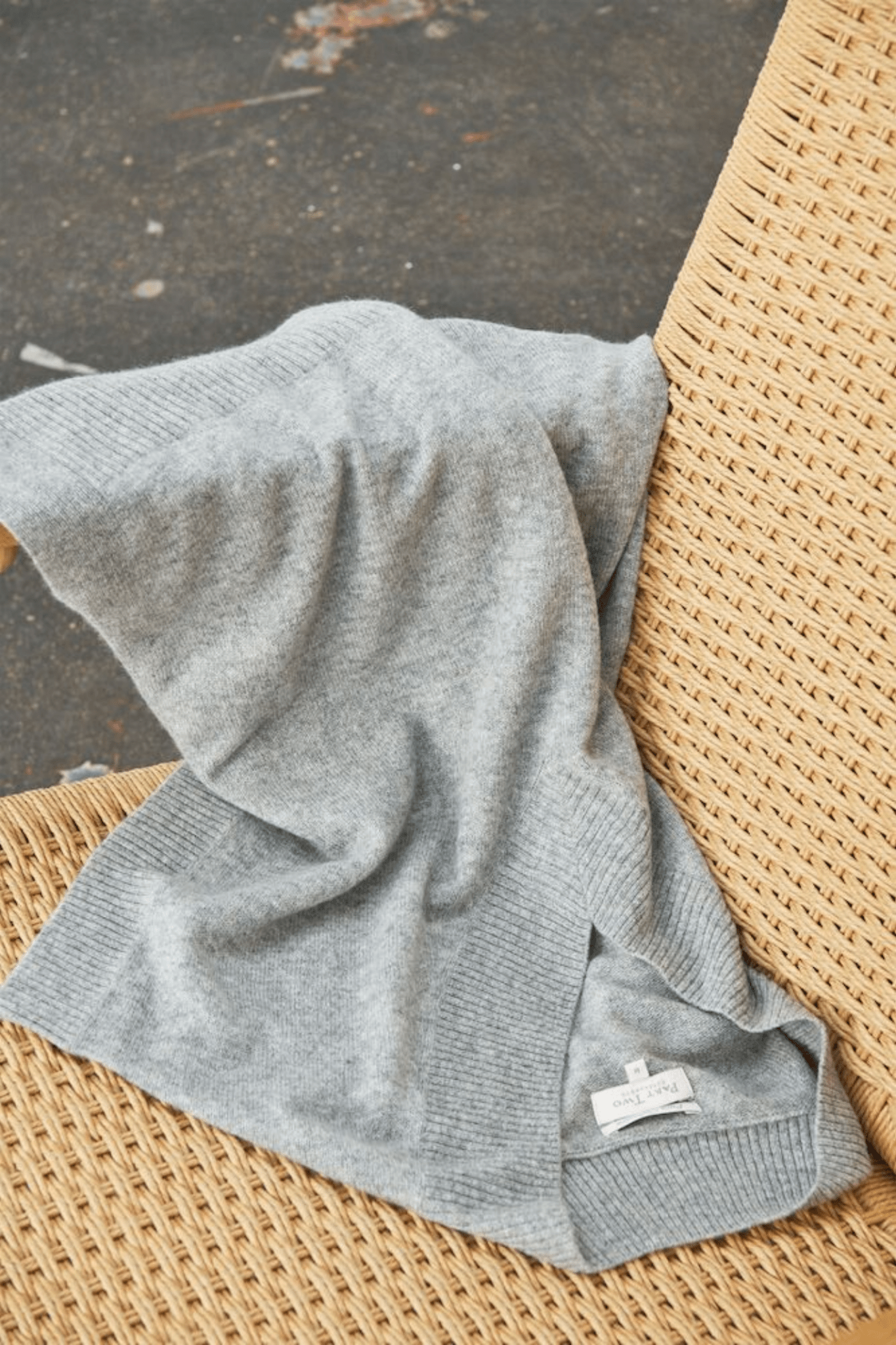 Part Two HevinPW cashmere jumper dark grey melange at Dotique – relaxed fit round neck pure cashmere knit.