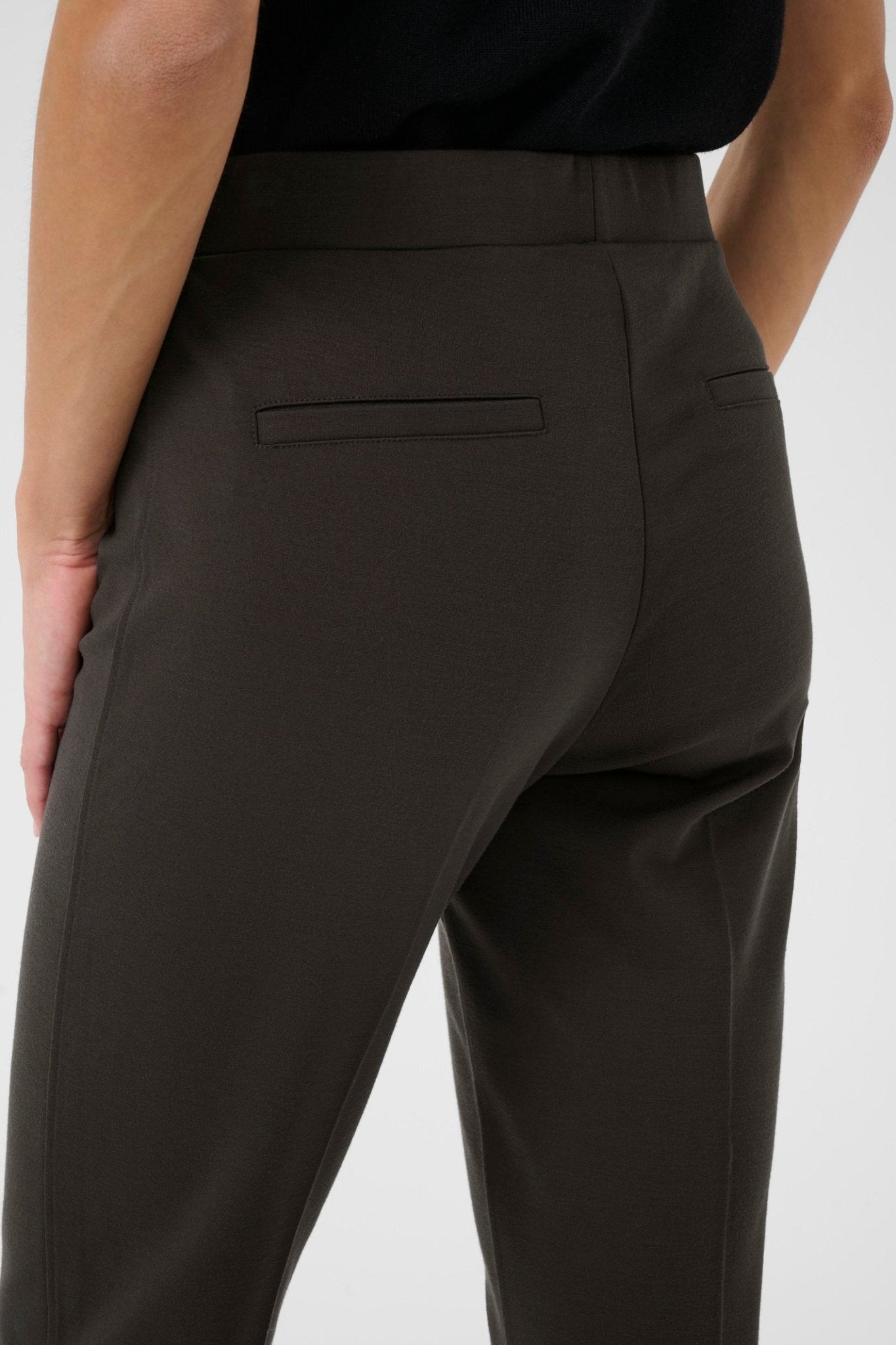 Part Two PontaPW cropped tailored trousers in ganache brown available at Dotique