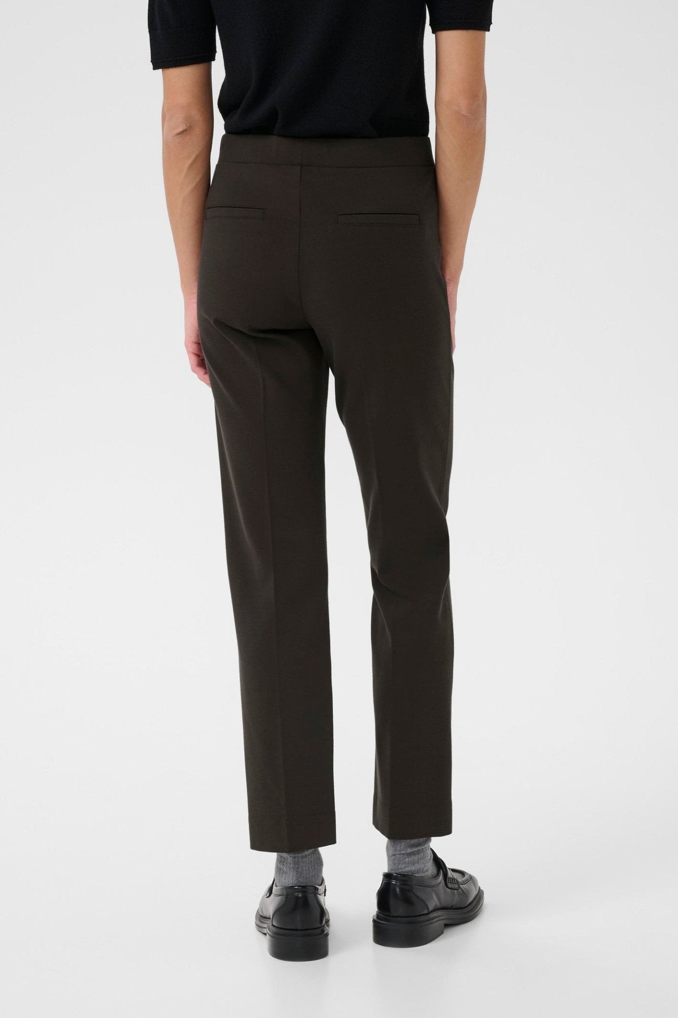 Part Two PontaPW cropped tailored trousers in ganache brown available at Dotique