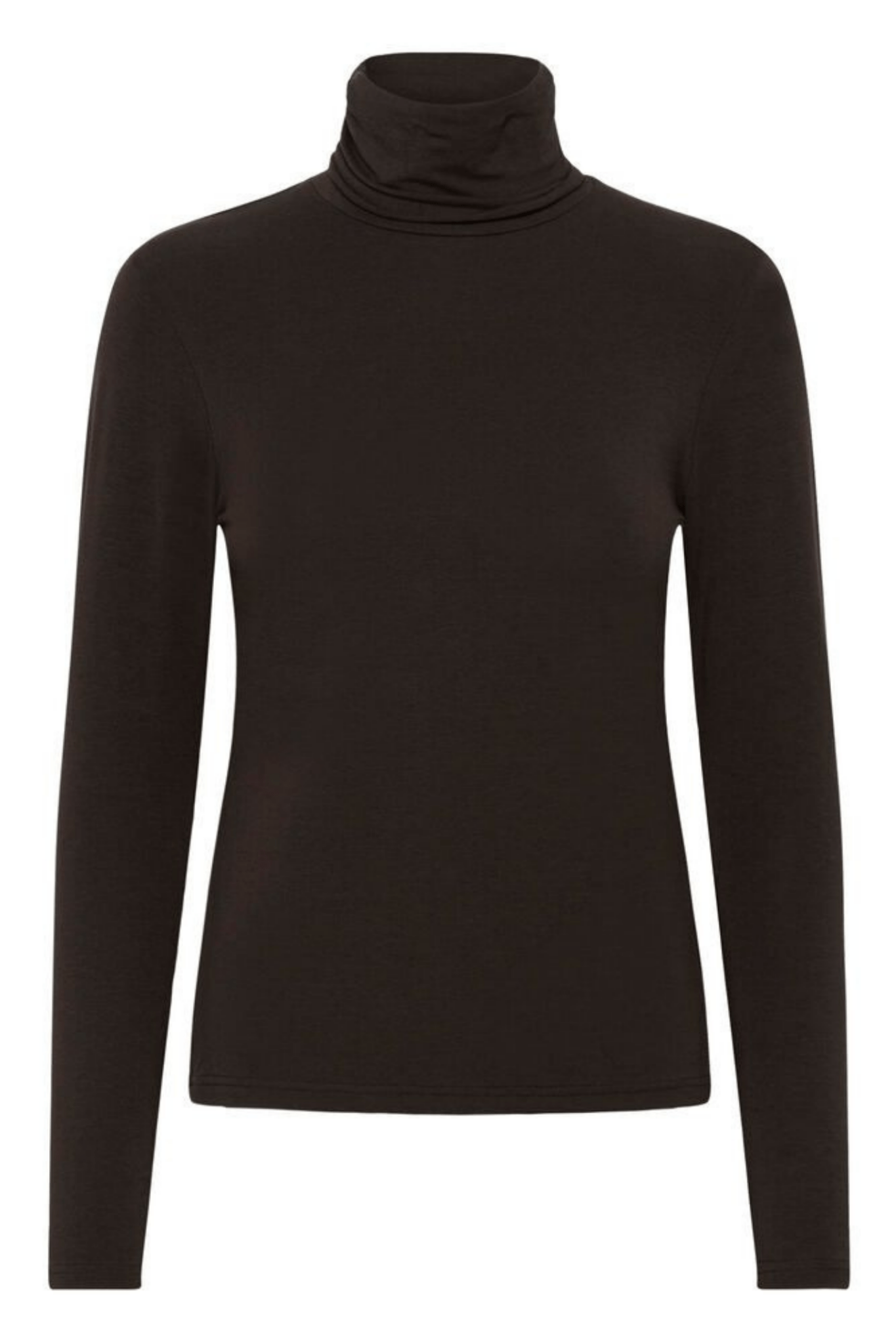 Part Two EfinasPW ganache brown turtleneck top with long sleeves, available at Dotique