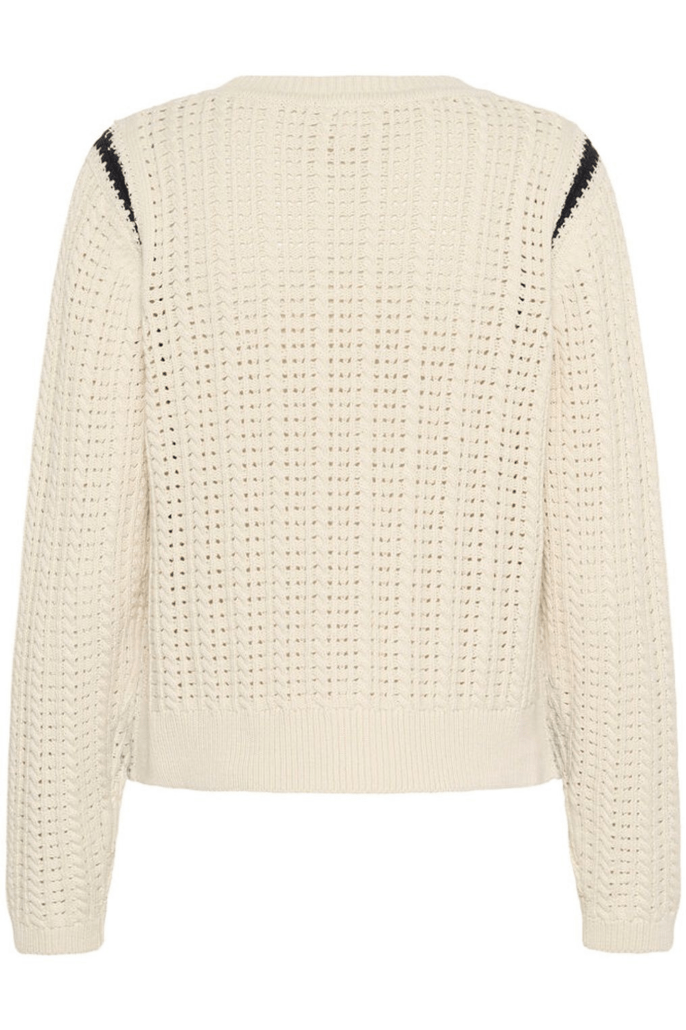 Part Two SeleniaPW whitecap grey jumper with dark navy stitch shoulder detail – Dotique