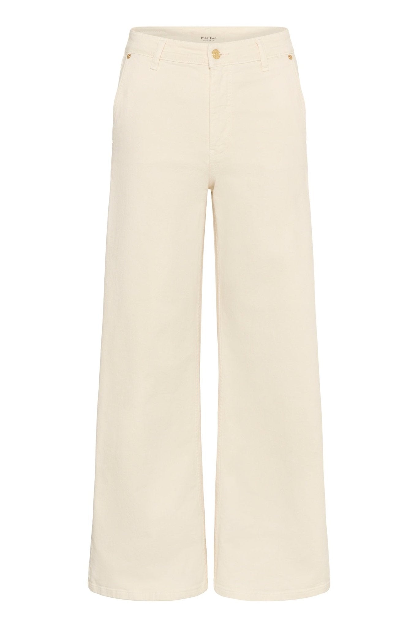 Part Two SafinaPW JE wide leg jeans eggnog cream cotton stretch Dotique