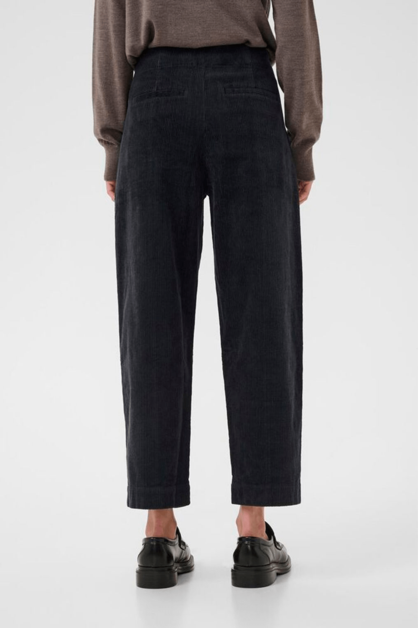 Part Two NettaPW PA cropped corduroy trousers dark navy – Dotique