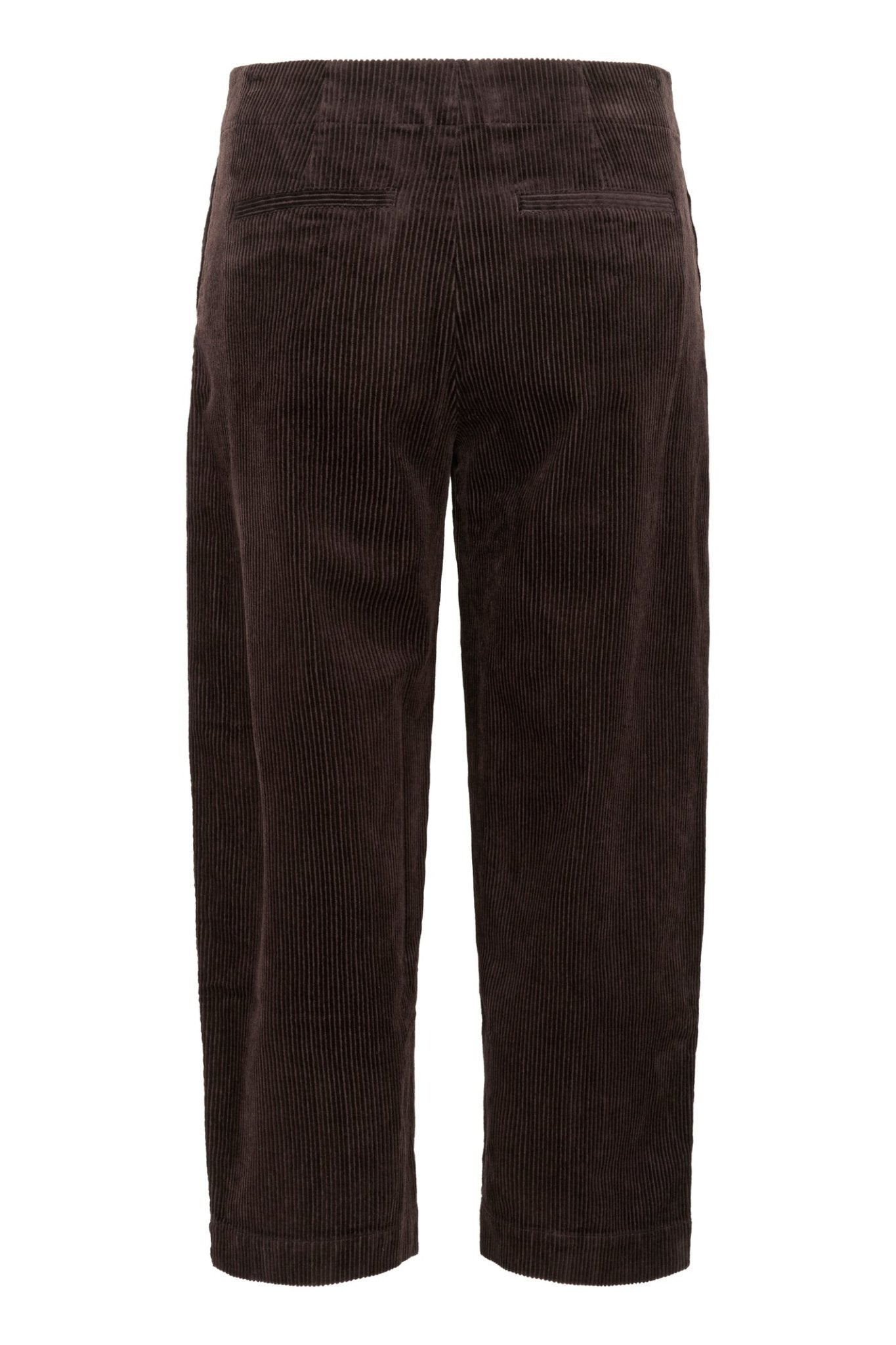Part Two NettaPW PA Trousers in Ganache – brown corduroy straight leg trousers with front seam detail available at Dotique