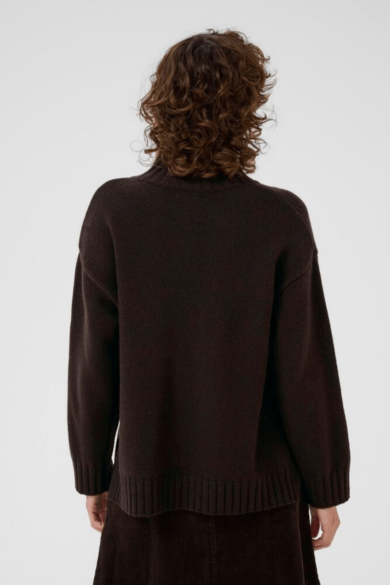 Part Two LilyePW ganache brown funnel neck jumper, available at Dotique