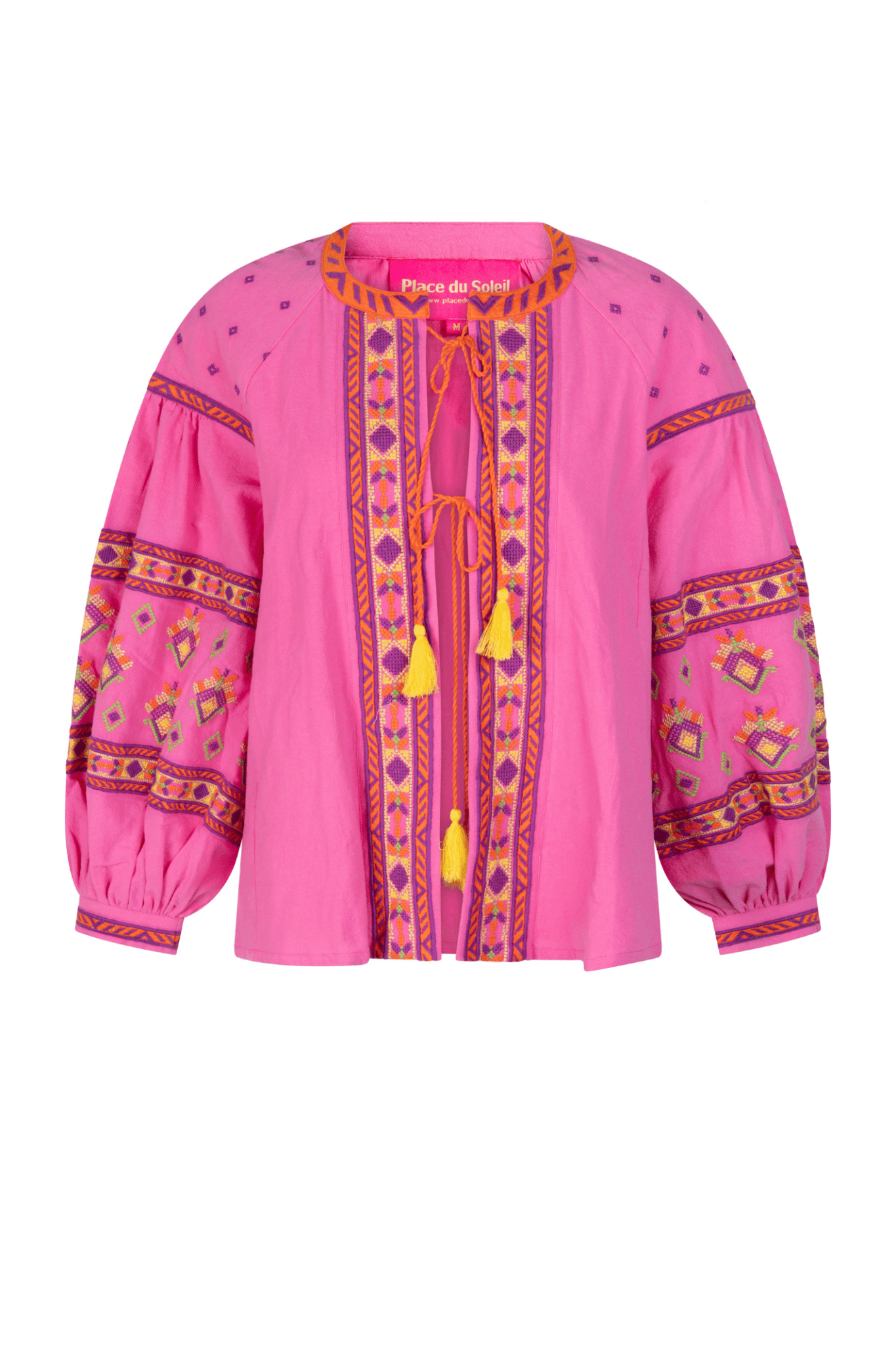 Place Du Soleil Embroidered Jacket Pink 329 - Dotique - Place du Soleil