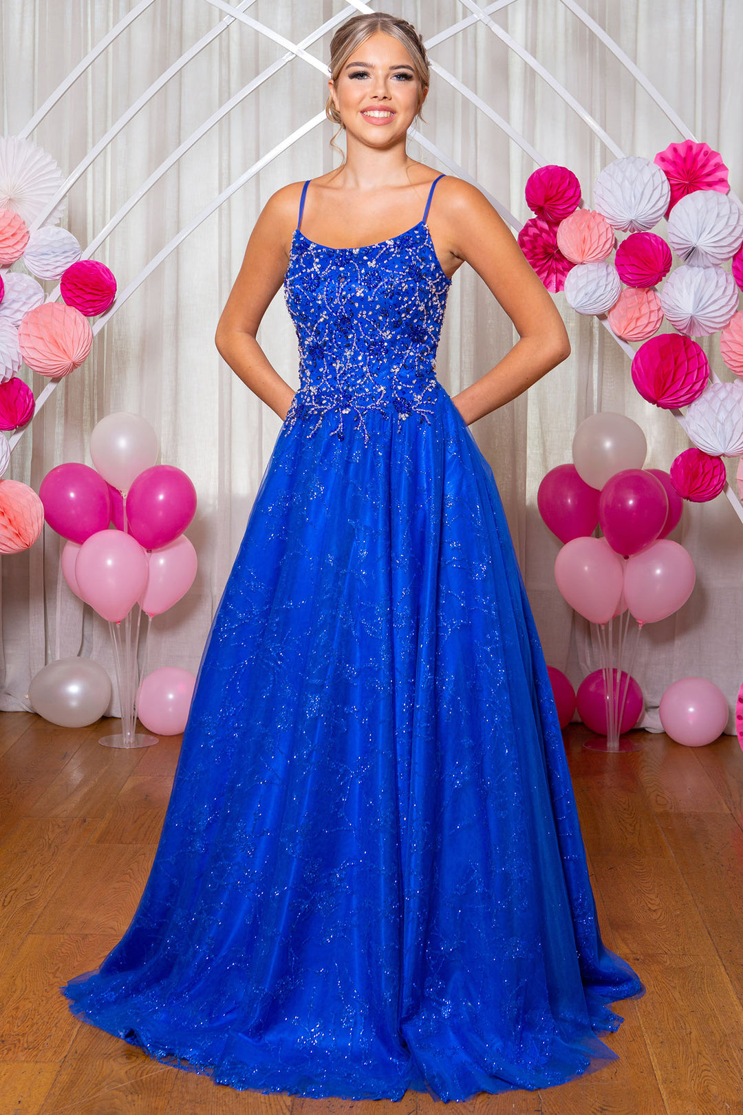 Prom Frocks PF9921 Royal Blue Glitter Tulle Prom Dress - Dotique Chesterfield