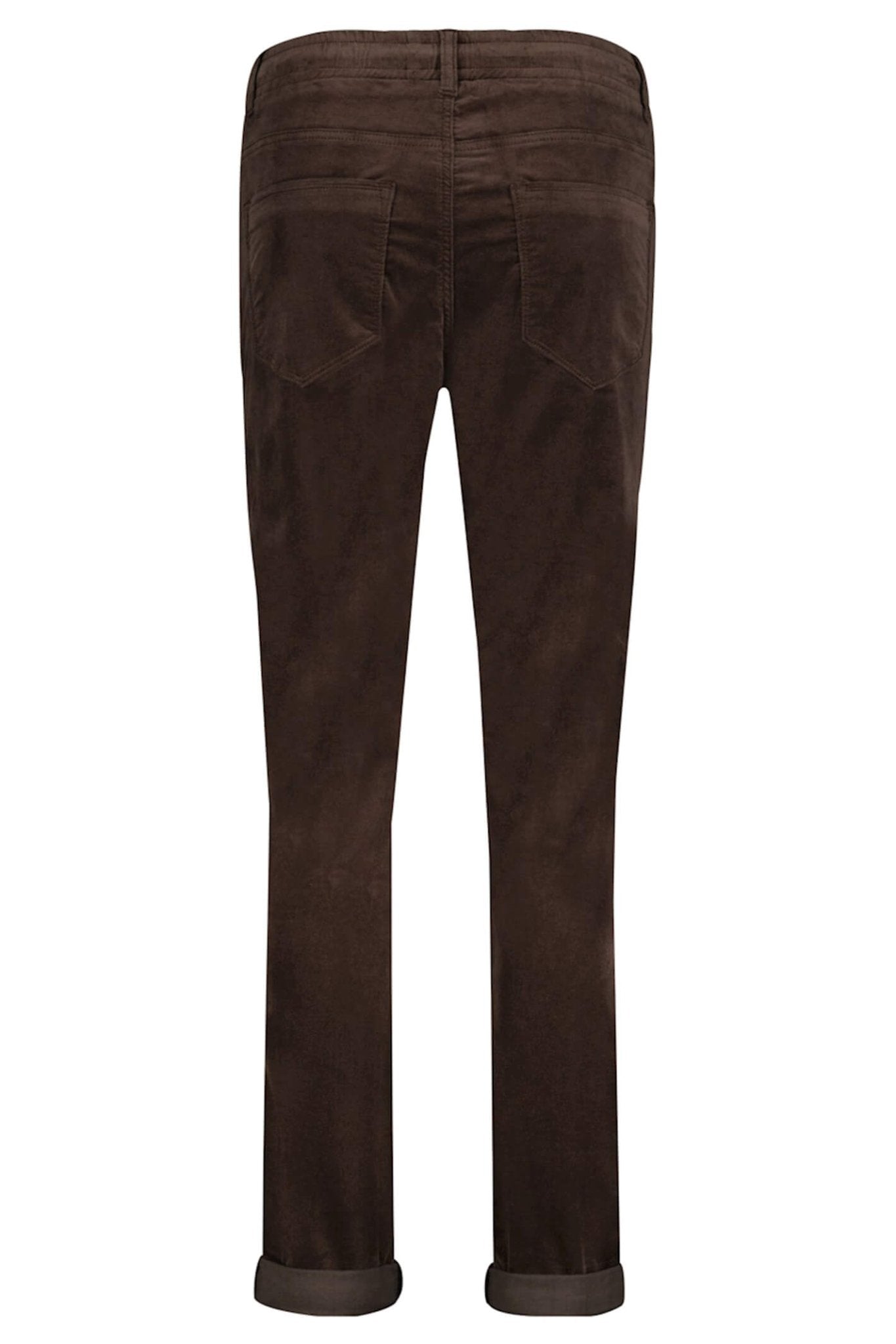 Red Button SRB4052 Tessy Espresso Brown Velvet Pull-On Trousers - Dotique