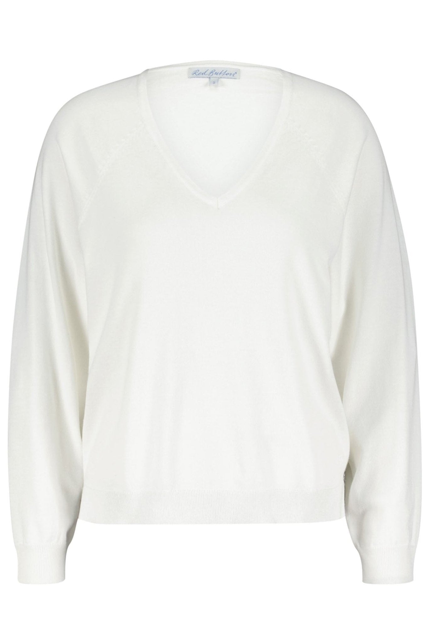 Red Button SRB4223 Fay Off White Fine Knit V Neck Jumper - Dotique