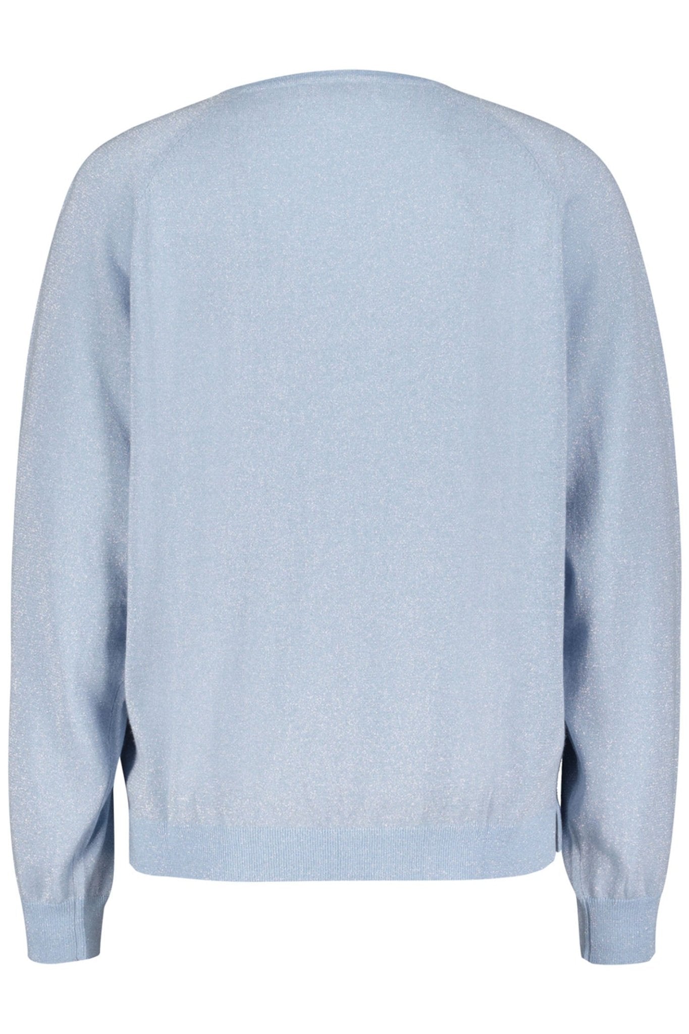 Red Button SRB4223A Fay Blue Silver Lurex Fine Knit V Neck Jumper - Dotique