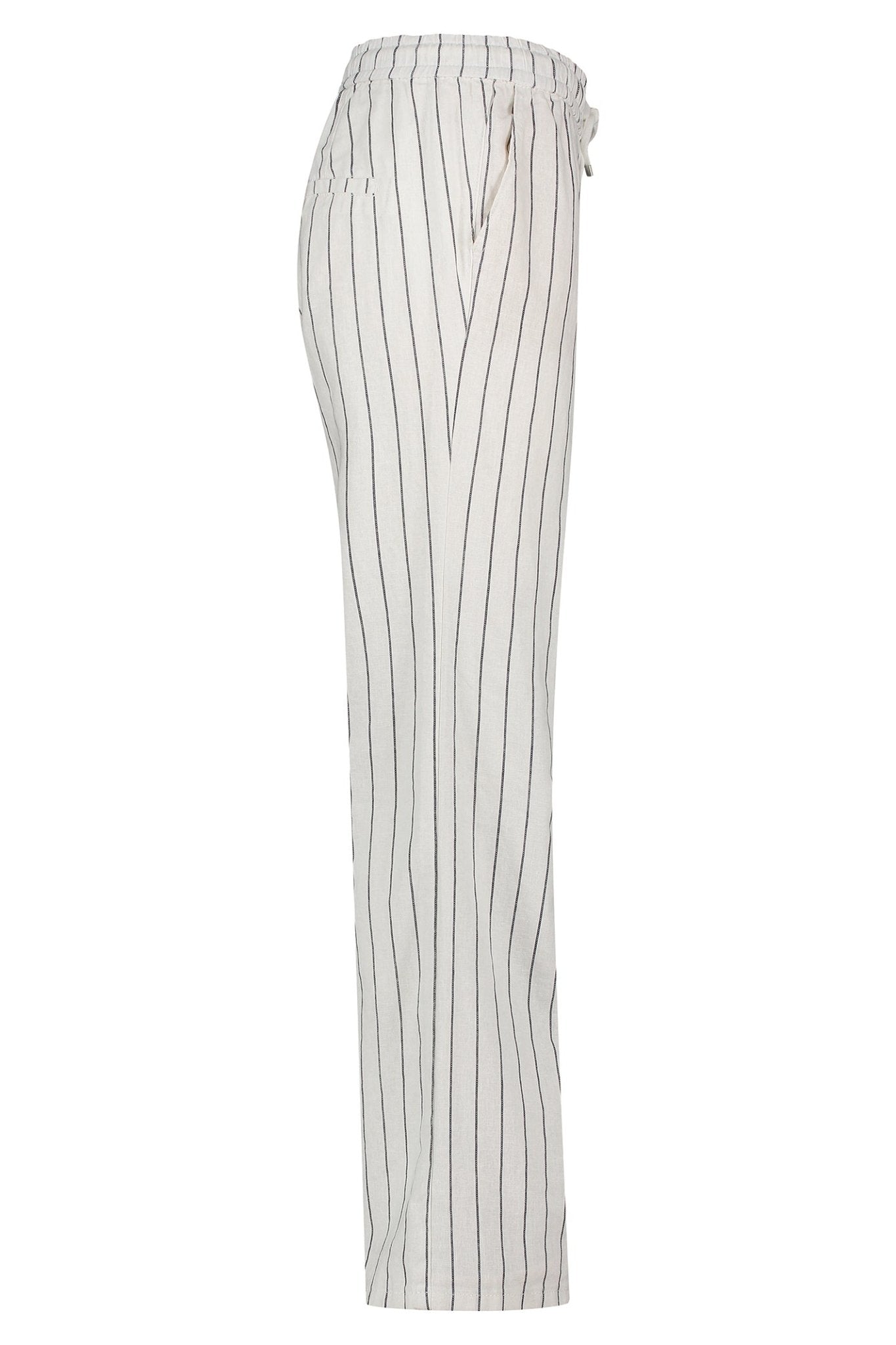 Red Button SRB4441A Colette Cotton Linen Stripe Trouser 79 cm Navy - Dotique