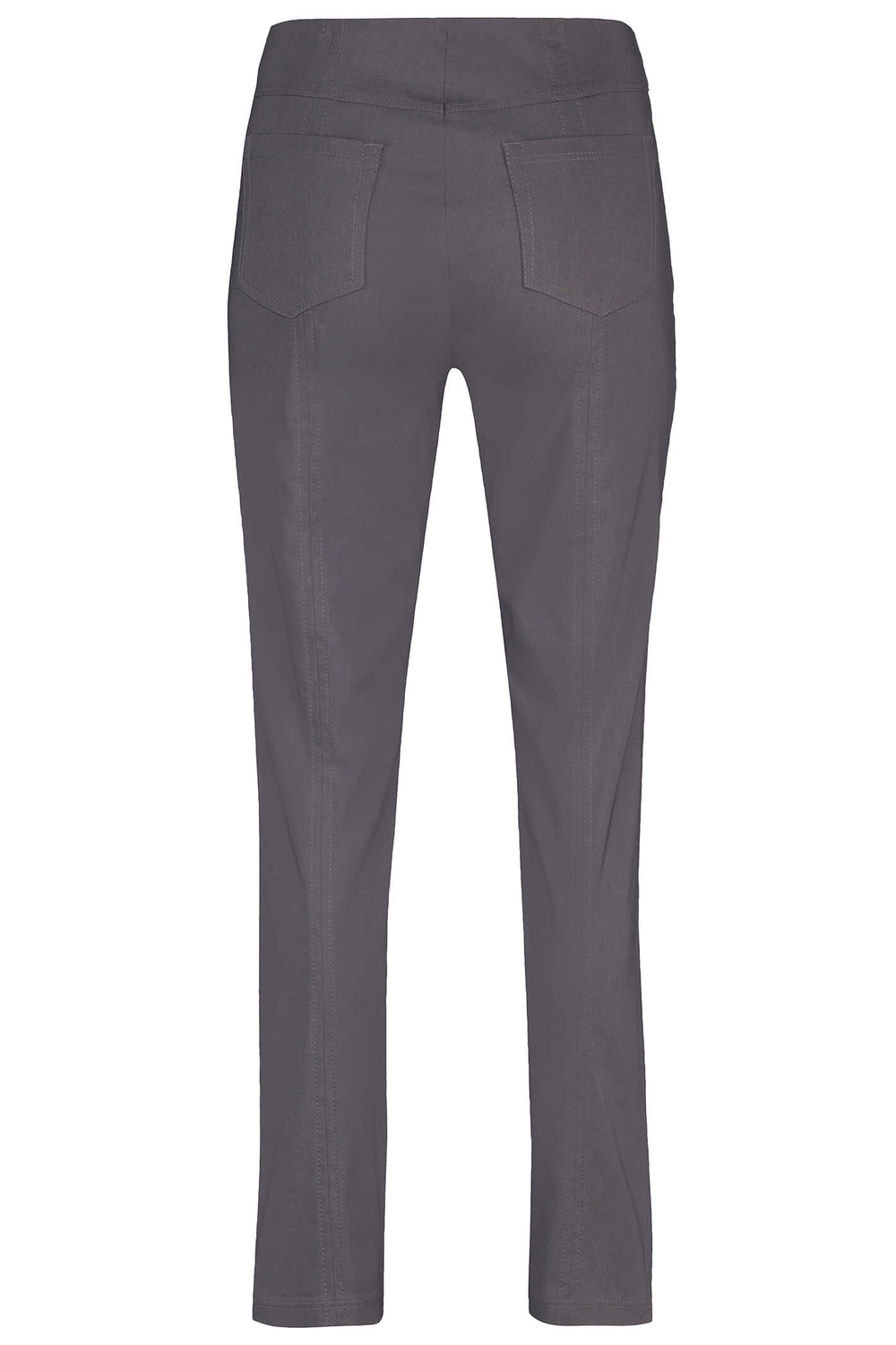 Robell 51559-5499-97 Bella Charcoal Grey Full Length Pull-On Trousers - Dotique
