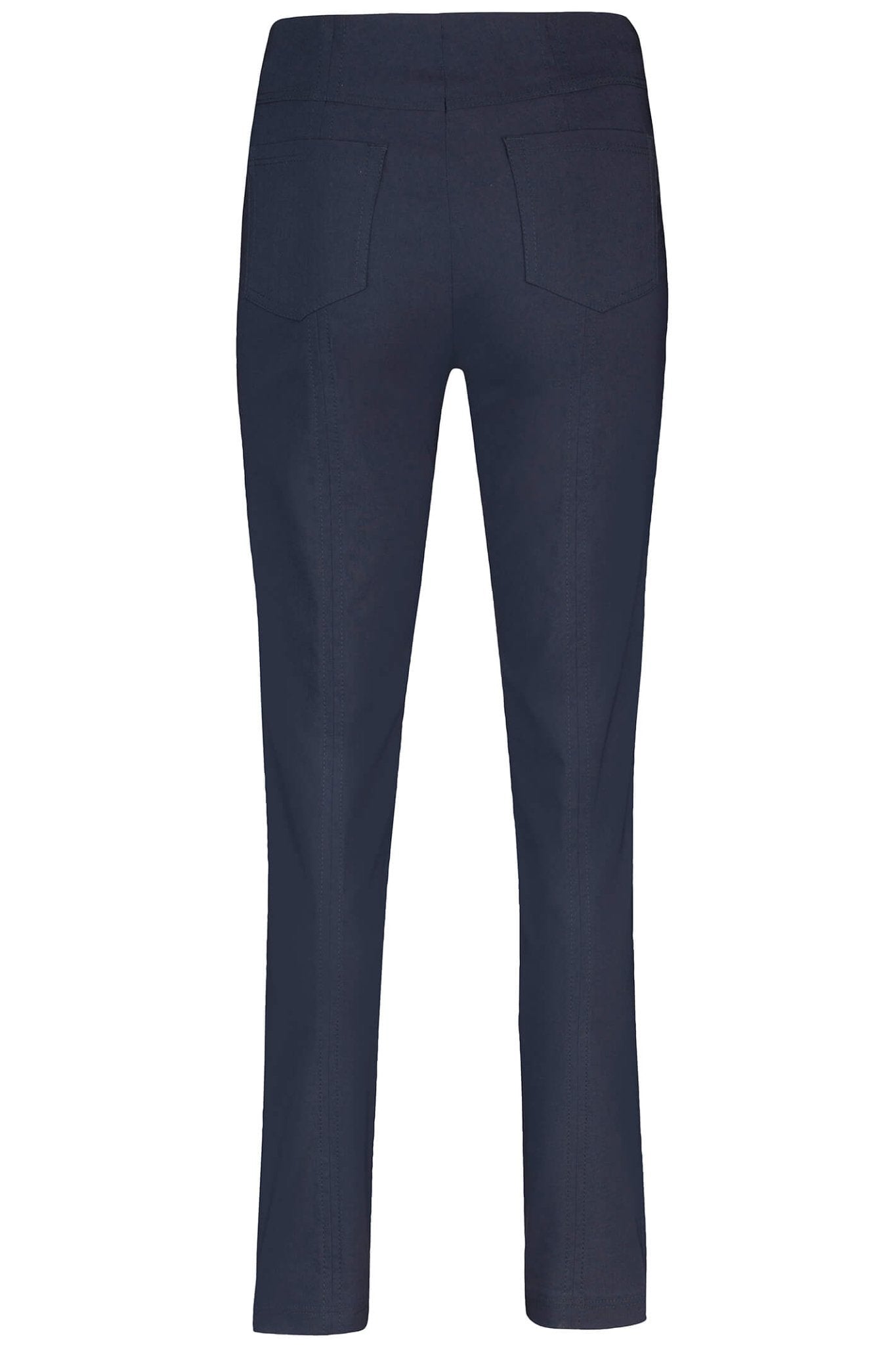 Robell 51559-5499-69 Bella Navy Full Length Pull-On Trousers - Dotique