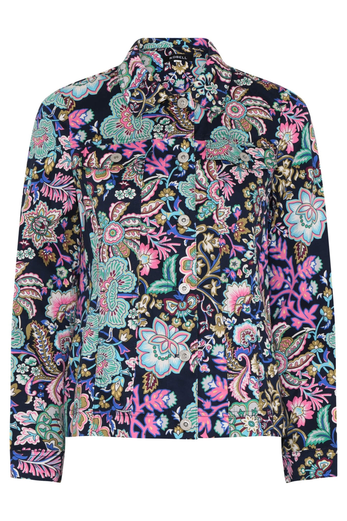 Robell 57641 54013 69 Black Floral Happy Jacket - Dotique