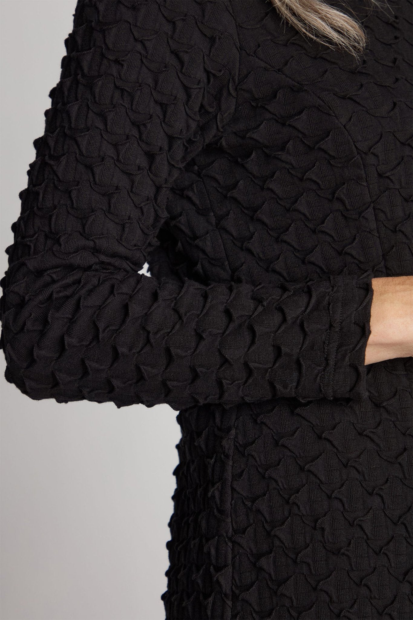 Sahara GTD5960-POJ Black Pocket Jersey Cowl Neck Dress - Dotique